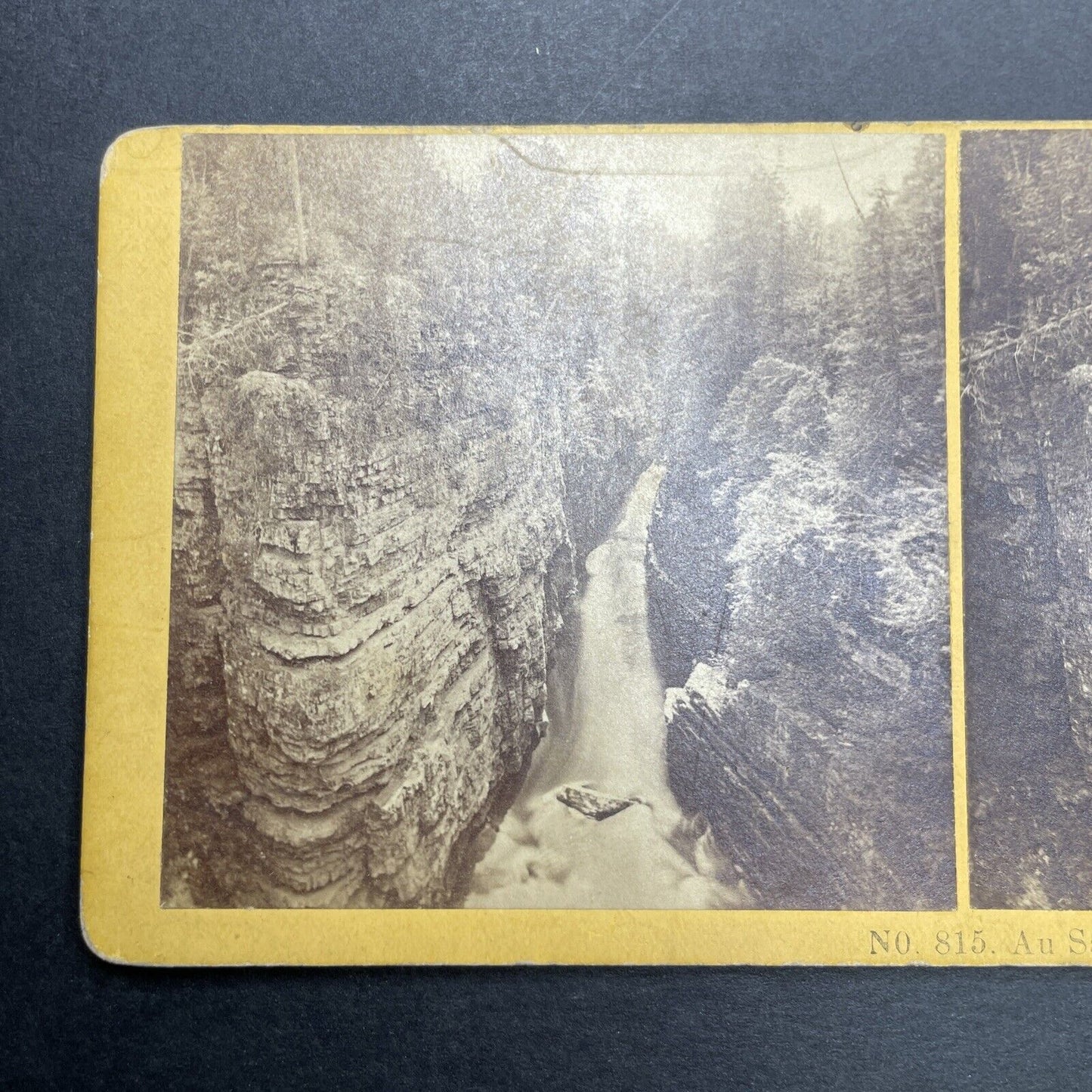 Antique 1870s Ausable Chasm Keeseville New York Stereoview Photo Card P1178