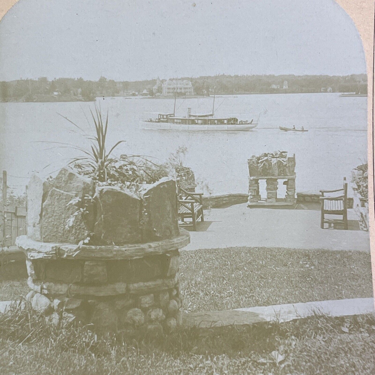 Thousand Islands House Lookout New York Stereoview Timothy Eaton c1890s Y1721