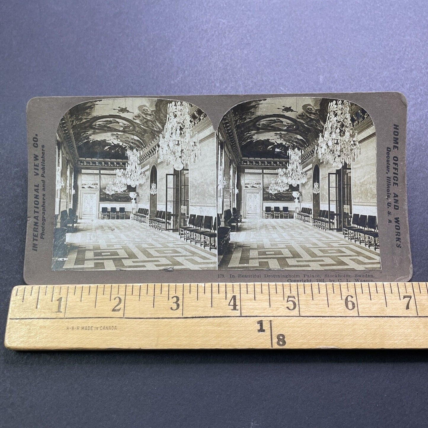 Antique 1901 Stockholm Sweden Royal Palace Stereoview Photo Card V3416