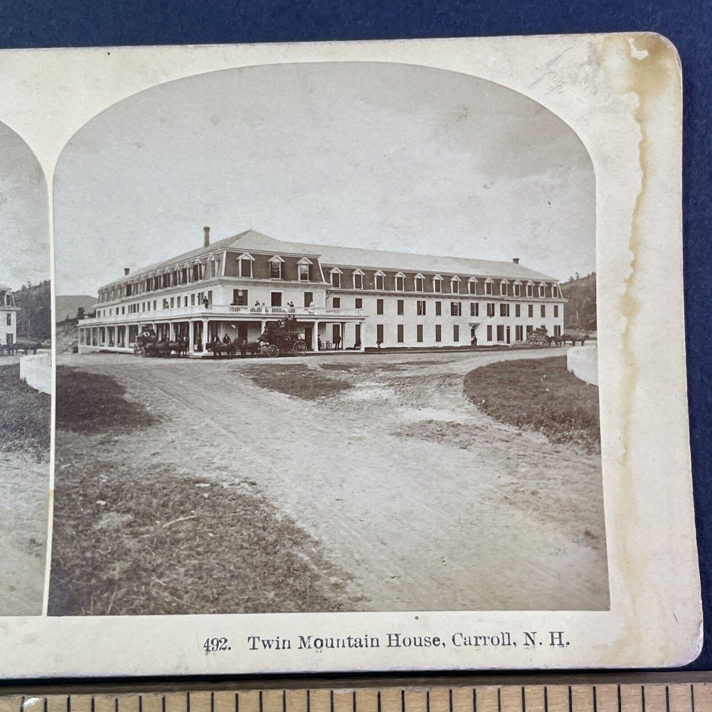 Twin Mountain House Carroll New Hampshire Stereoview Antique c1870s Y2153