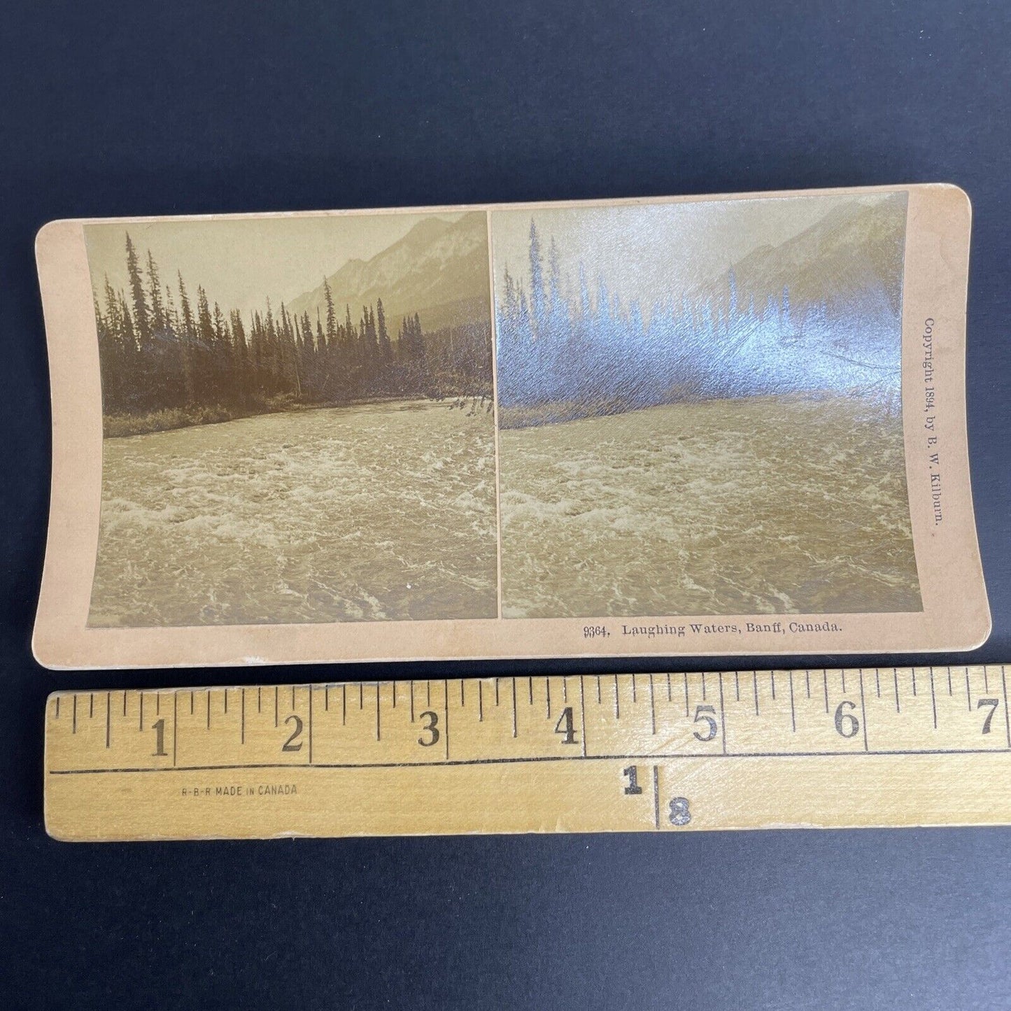 Antique 1894 Bow River Lake Louise Alberta Stereoview Photo Card PC866