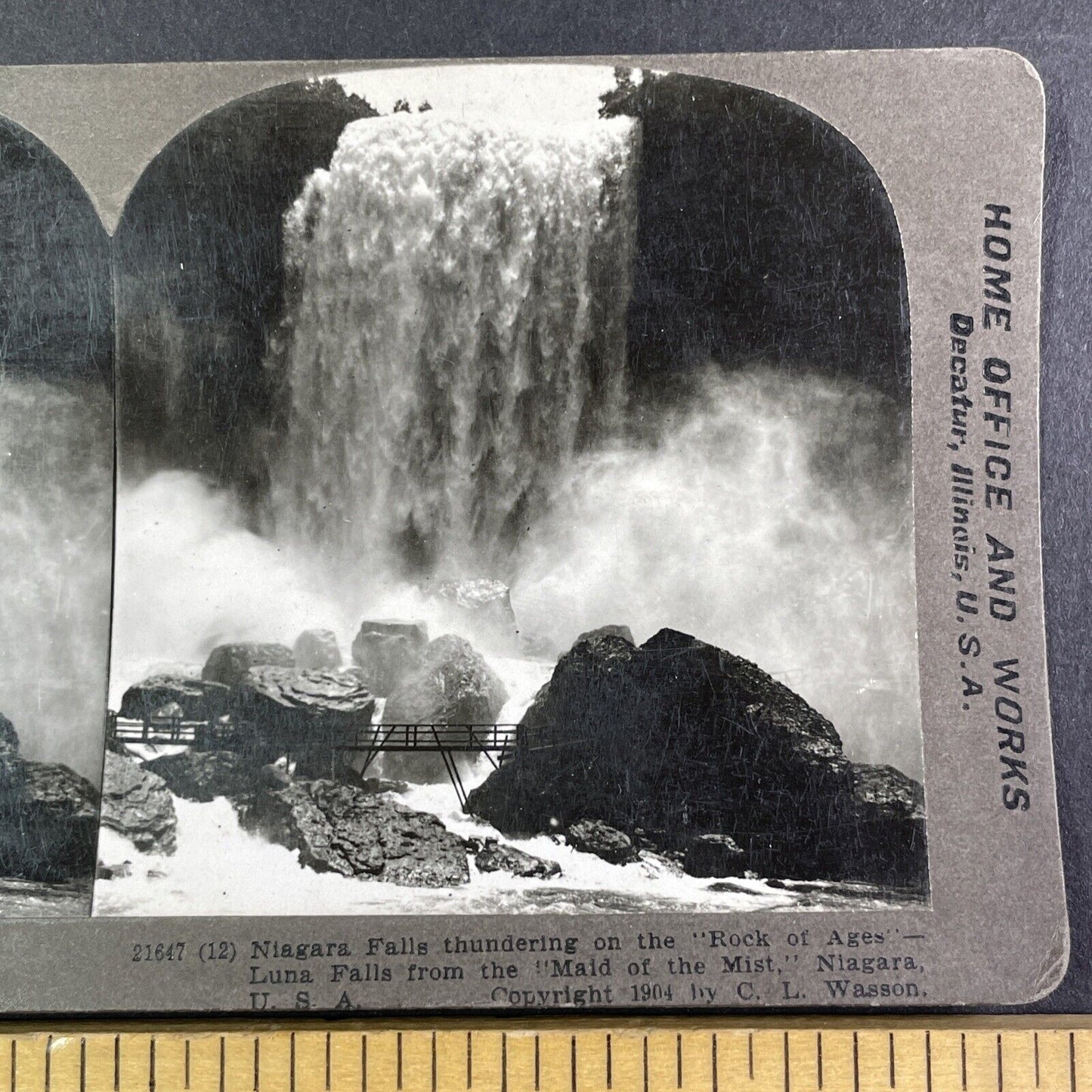 Rock of Ages Niagara Falls New York Stereoview C.L. Wasson c1905 Y3008