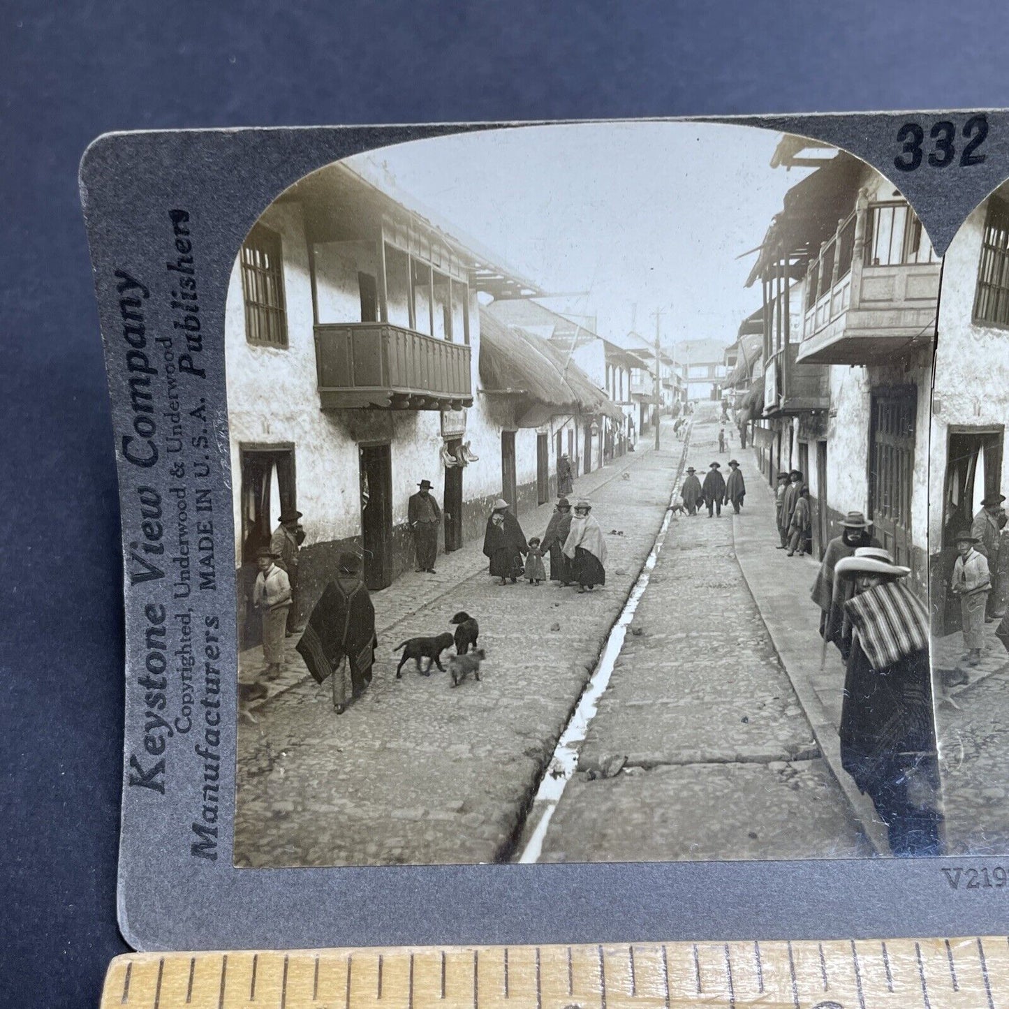 Antique 1920s City Of Cerro De Pasco Peru Andes Stereoview Photo Card P2040