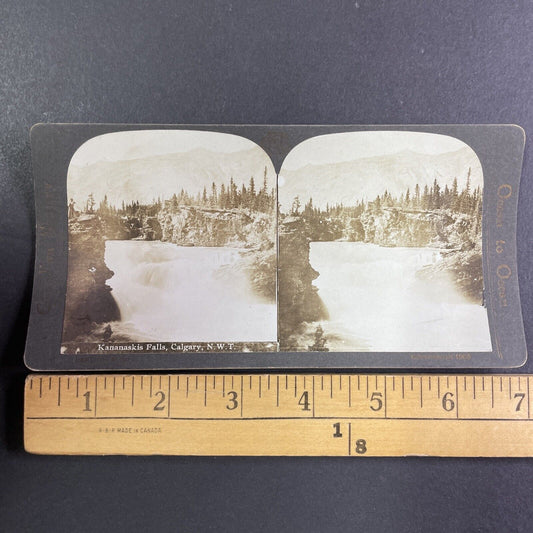 Kananaskis Falls Before the Dam Alberta Stereoview CPR Rail Views c1905 Y2121