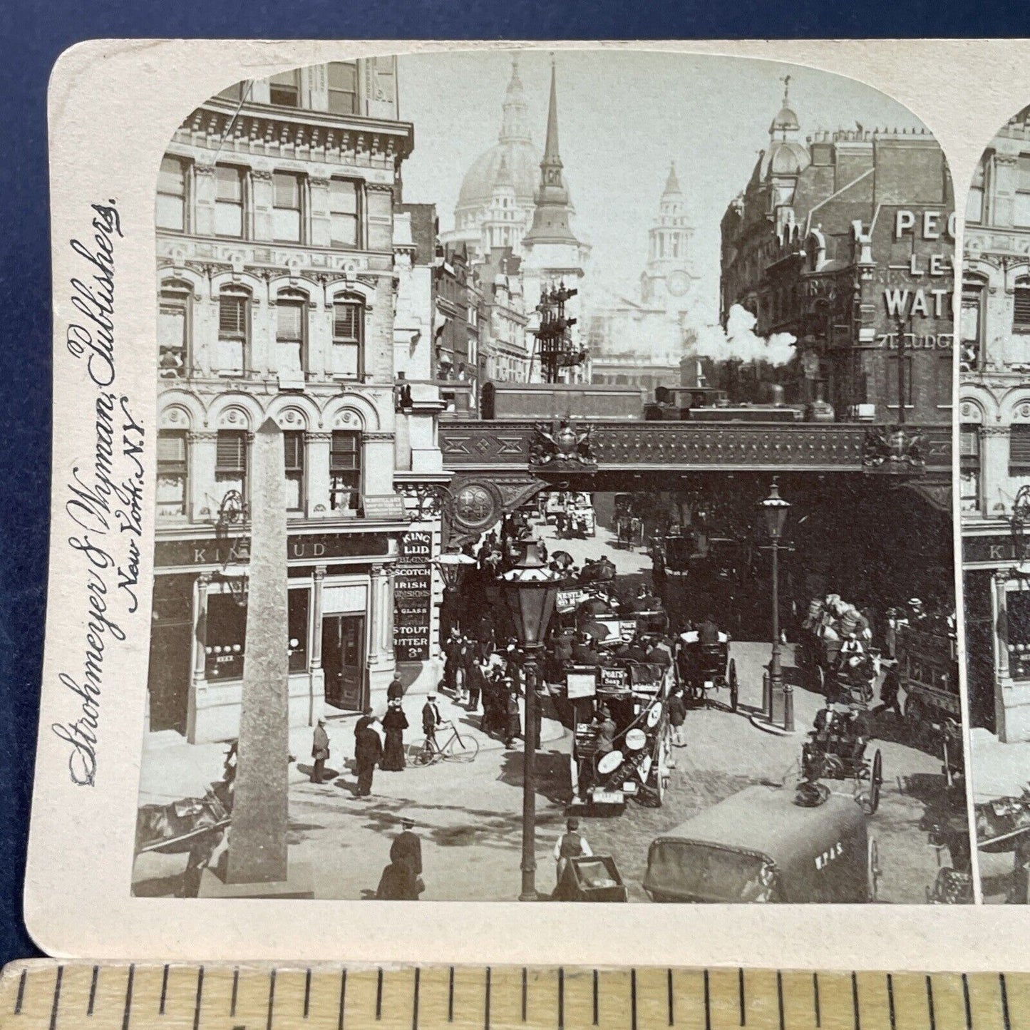 Antique 1896 Ludgate Hill London England Stereoview Photo Card P3822