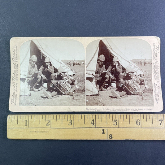 Little Drummer Boy Boer War Frontline Soldier Stereoview Antique c1900 Y2604