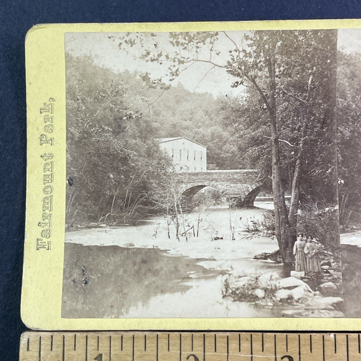 Wissahickon Valley Park Bridge Stereoview Philadelphia PA Antique c1875 X1297