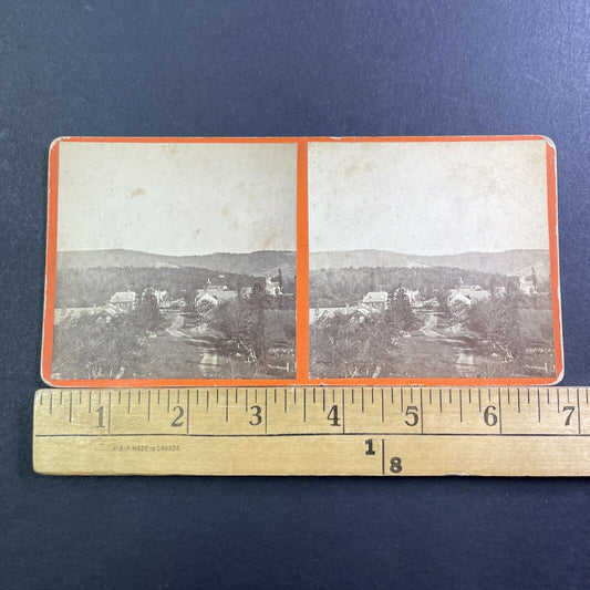 North Adams? Massachusetts Stereoview Orange Card Antique c1865 X1622