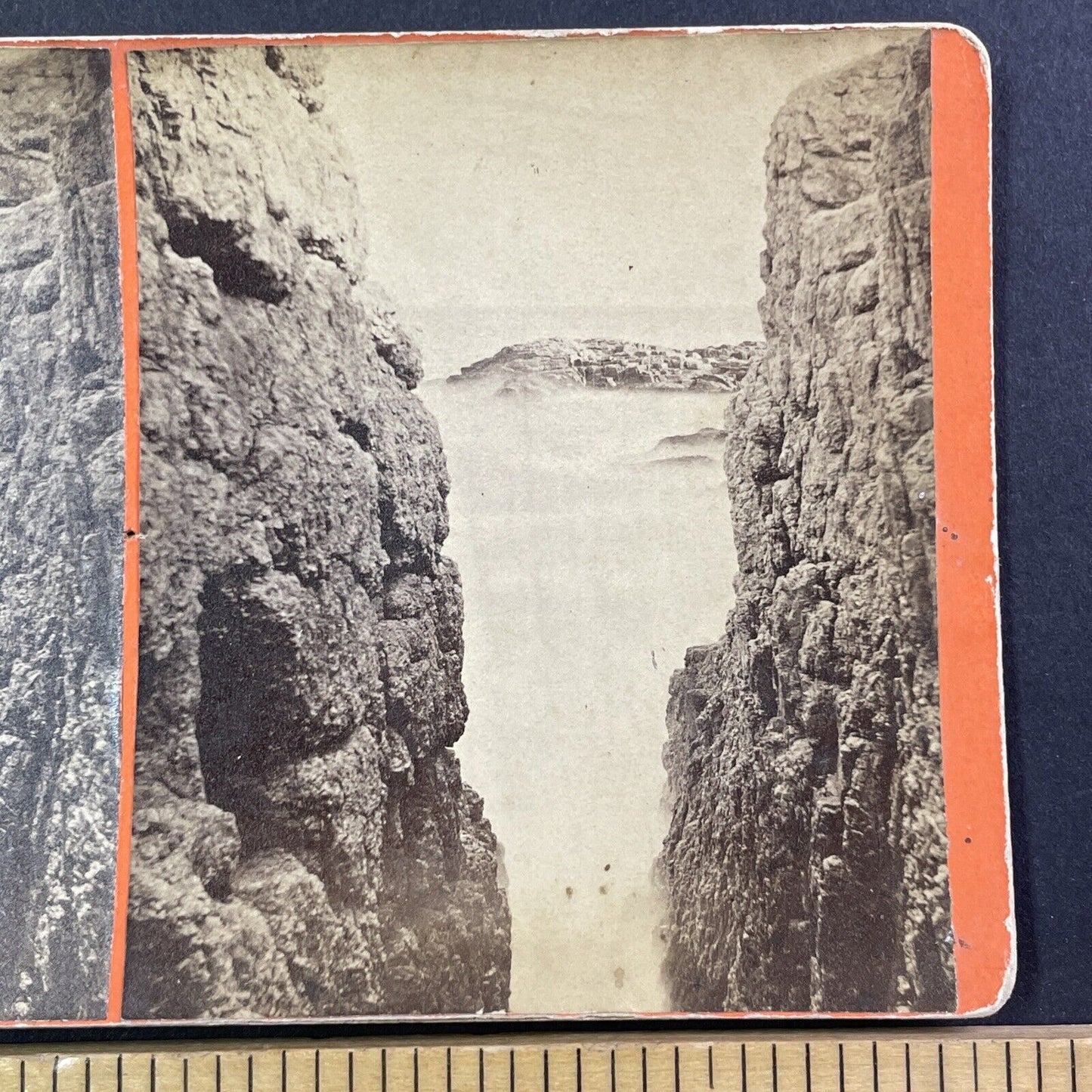 Cliffs in Newburyport Massachusetts Stereoview O.P. Havens Antique c1860s Y497