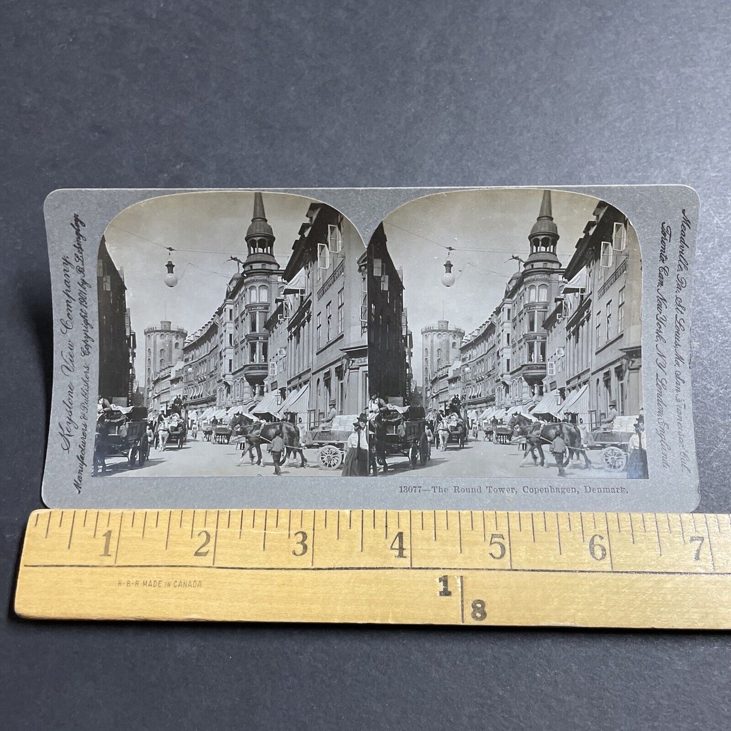 Antique 1901 The Main Street In Copenhagen Denmark Stereoview Photo Card P5127