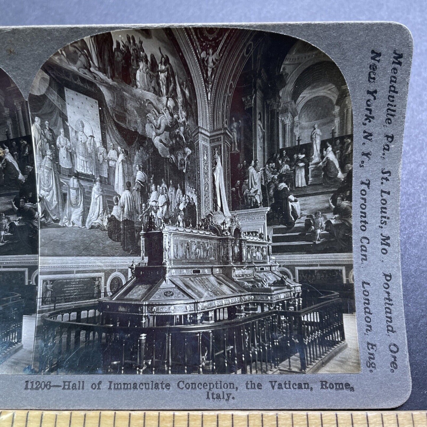 Antique 1900 Room Of The Immaculate Conception Stereoview Photo Card V2879