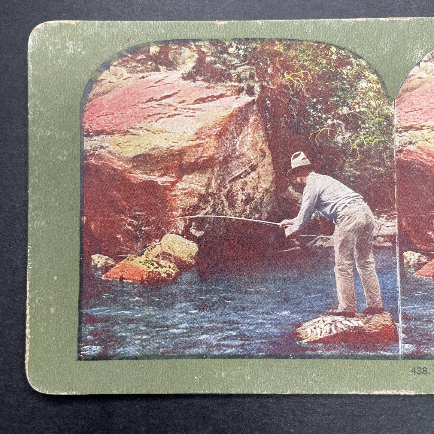 Antique 1899 Big Boulder Fishing Silverthorne CO Stereoview Photo Card P580-069