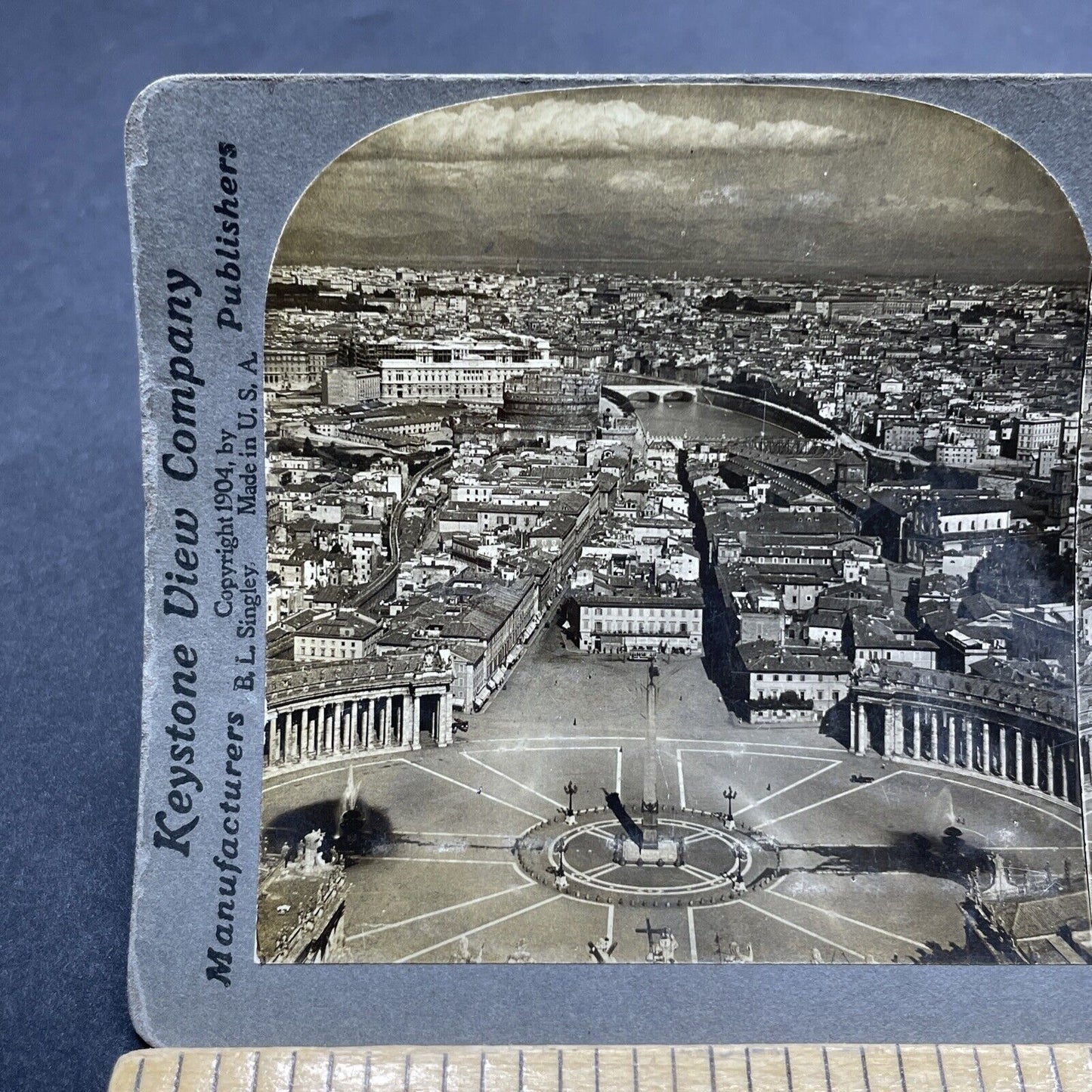 Antique 1904 City Of Rome From St. Peter's Italy Stereoview Photo Card P2047