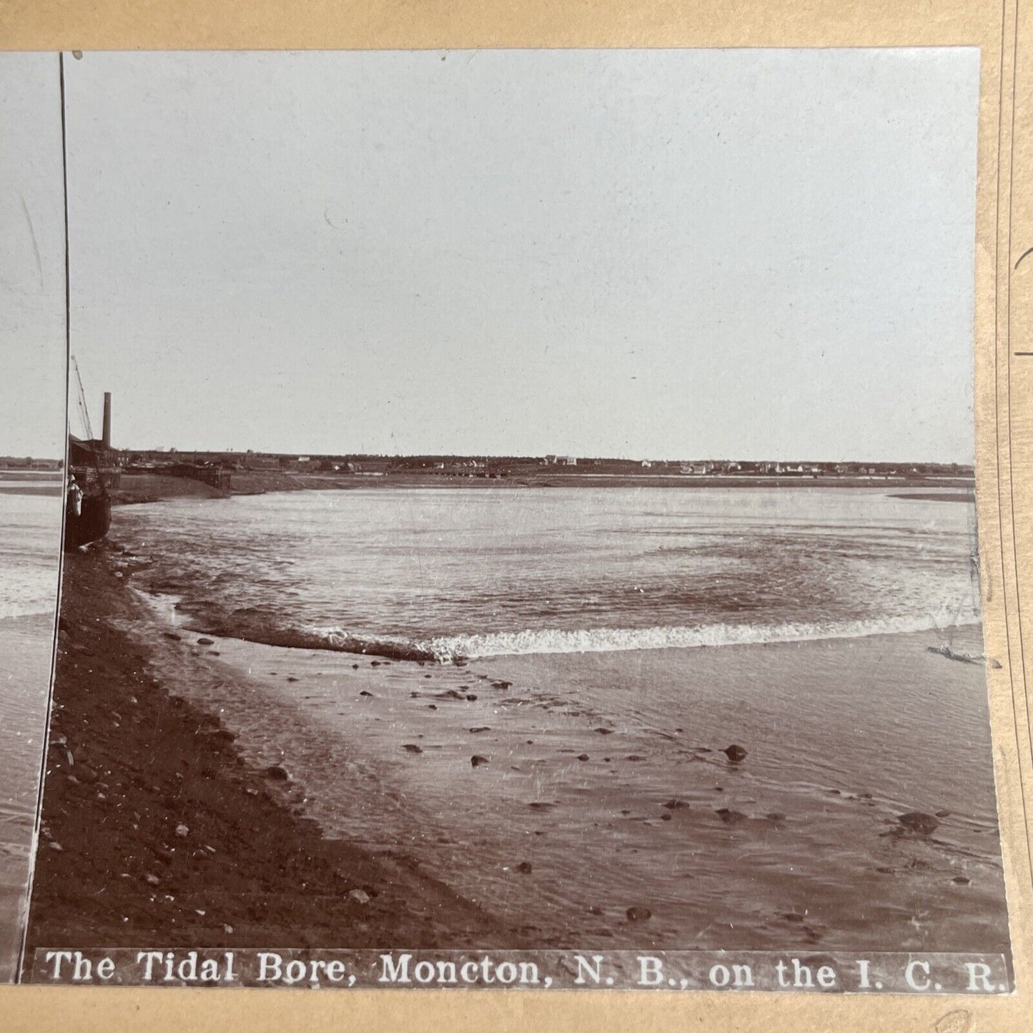 Antique 1894 Tidal Wave Bore Moncton New Brunswick Canada Stereoview Photo PC637