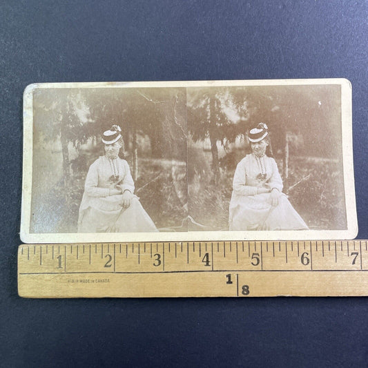 Princess Helena of the United Kingdom Stereoview Picnic Wear Antique c1870 X1548