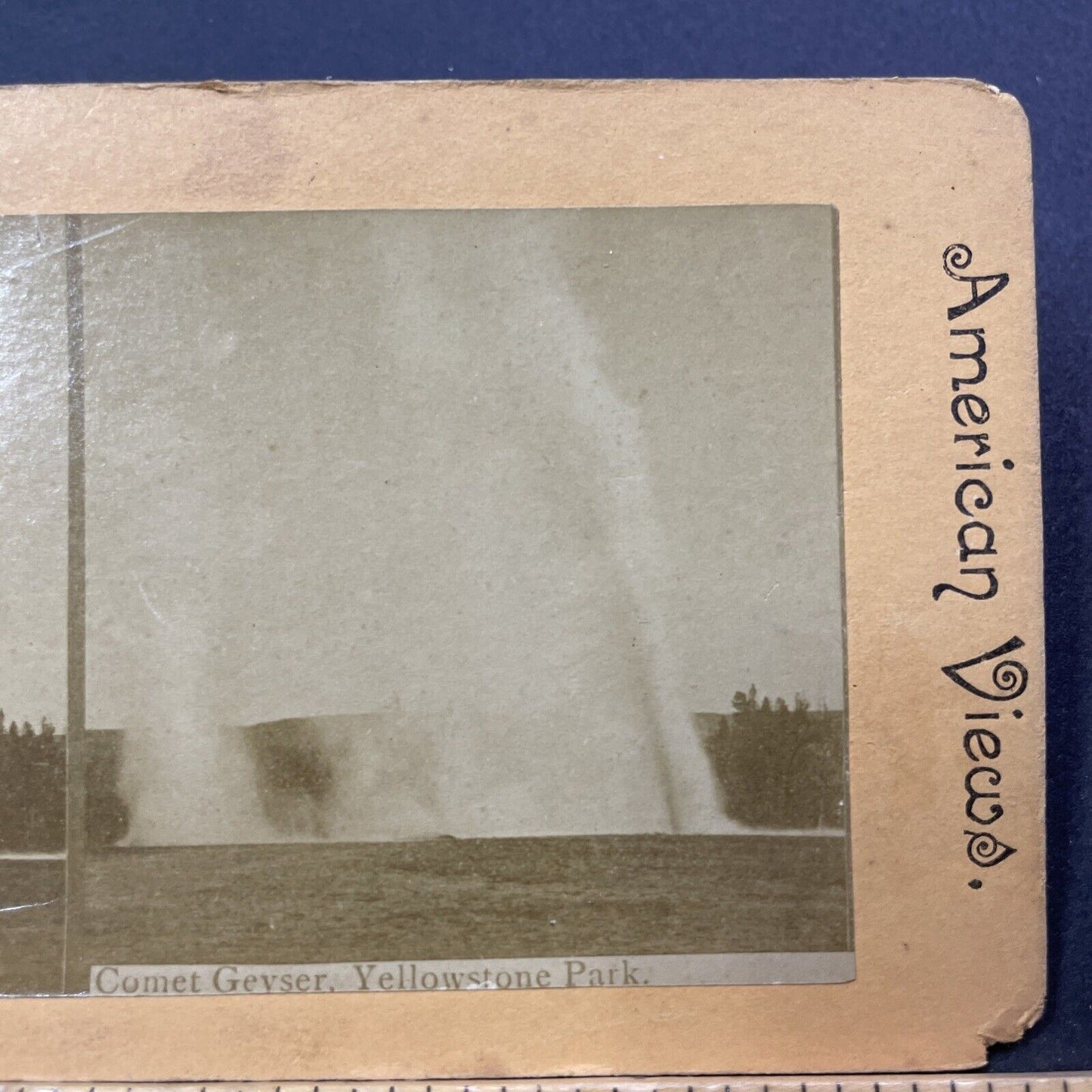 Antique 1870s Daisy Geyser Yellowstone Park Stereoview Photo Card V3344