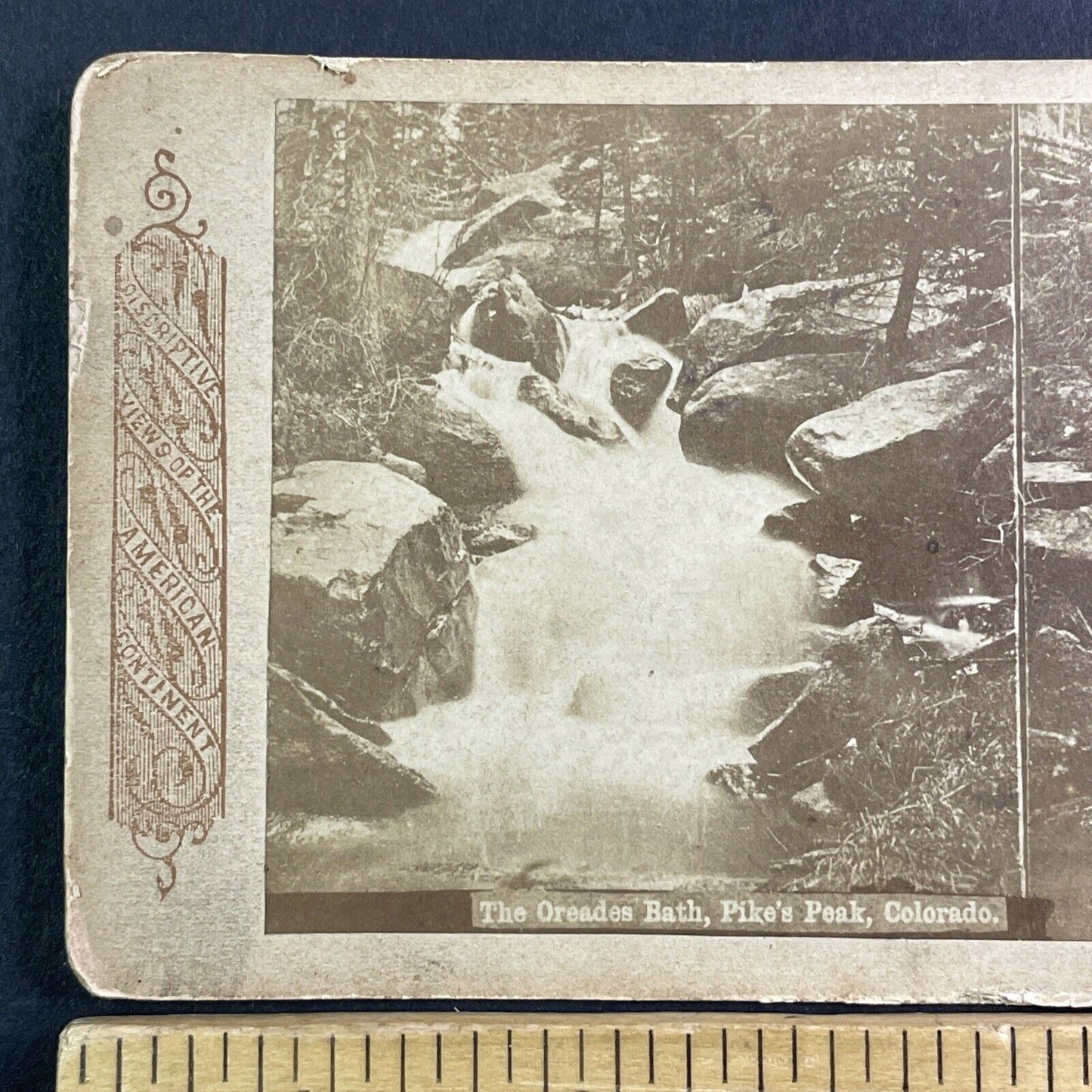 River Run Off Rapids Stereoview Manitou Springs Colorado Antique c1880 X1659