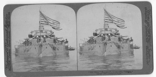 Antique 1899 United States Navy 'USS Oregon' Naval Battleship Photo Card P007