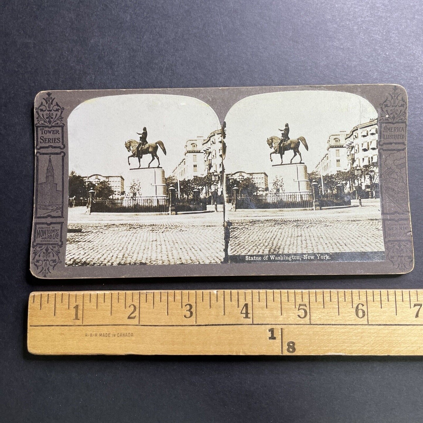 Antique 1890s Union Square Manhattan New York Stereoview Photo Card P1548