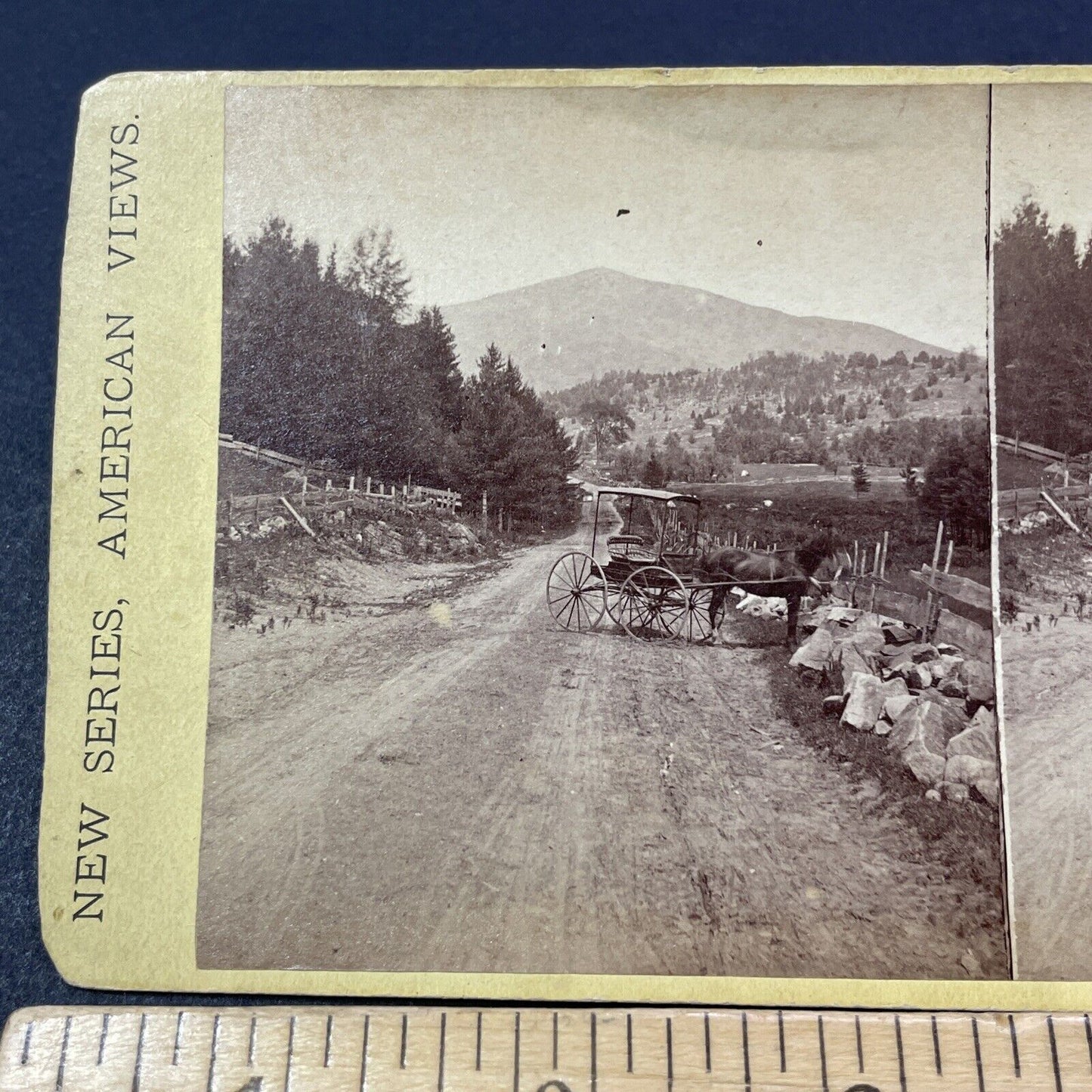 Antique 1860s Mount Kearsarge Wilmot NH Stereoview Photo Card V2122