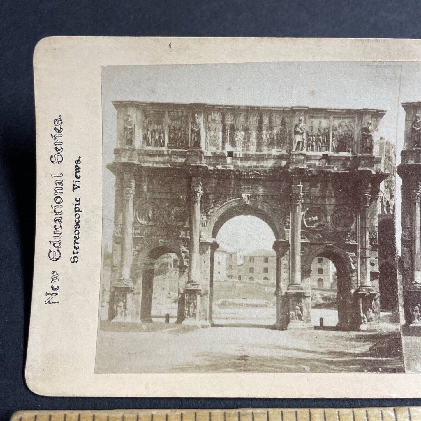 Antique 1880s Arch Of Constantine Rome Italy Stereoview Photo Card P4509