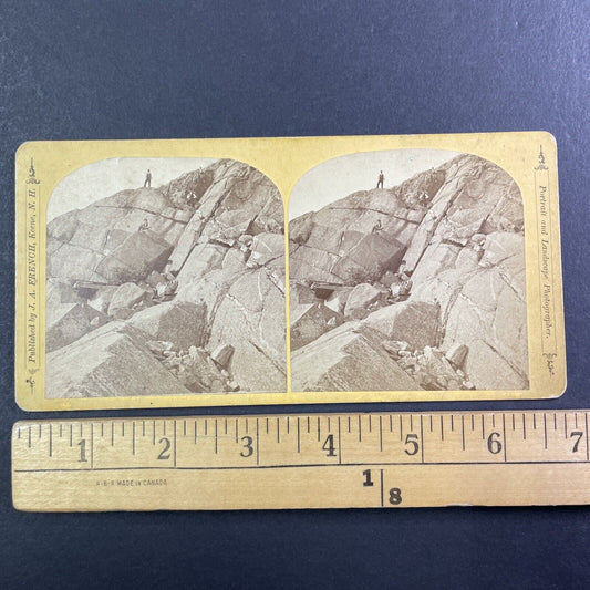 J.A. French on West Summit Mount Monadnock Stereoview New Hampshire c1870s Y879