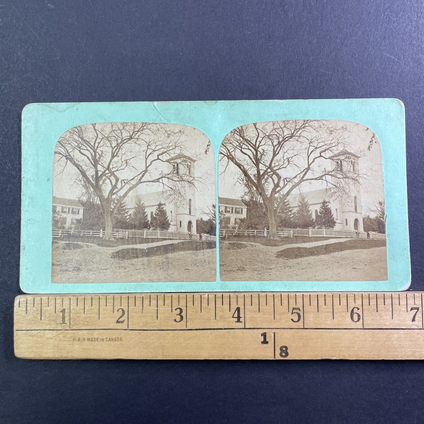 First Parish Church Crescent Place Haverhill MA Stereoview Antique c1867 X1617