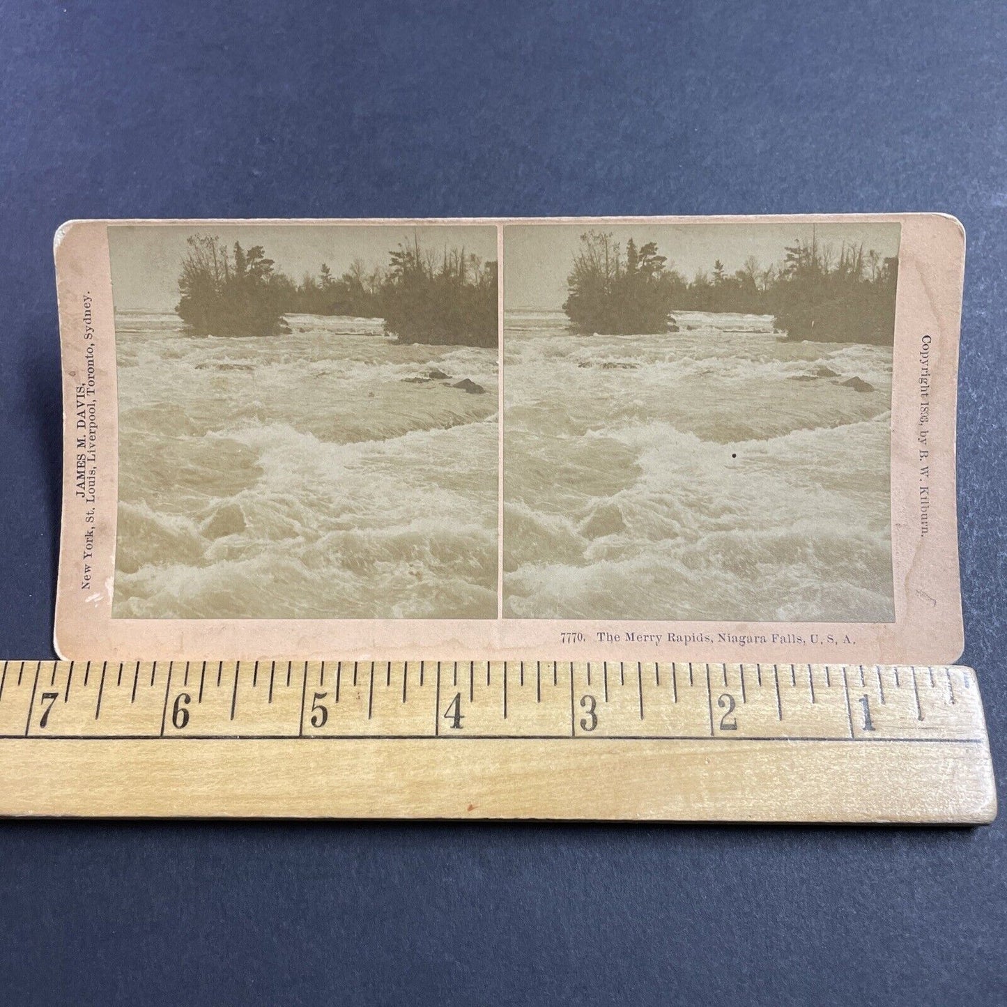 Antique 1893 Rapids At The Top Of Niagara Falls Stereoview Photo Card P1980-19