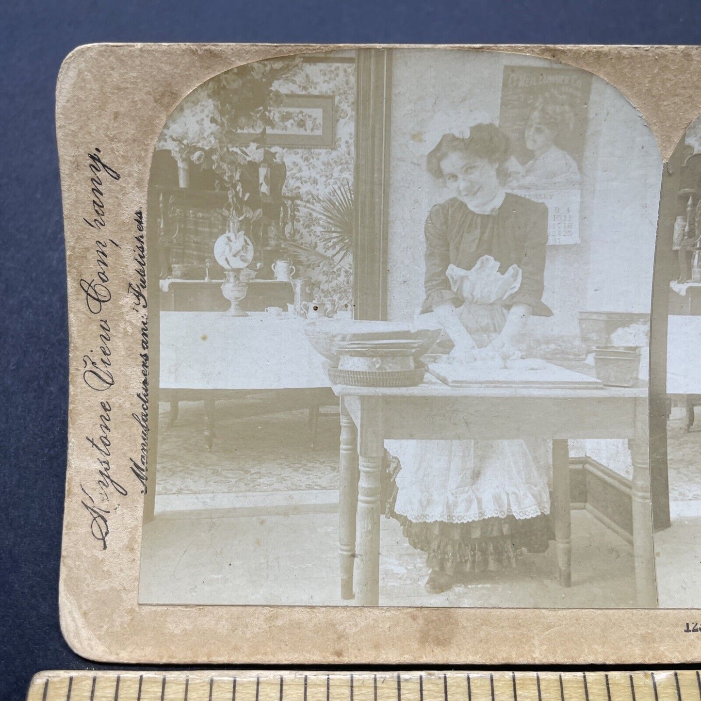 Antique 1903 French Maid Flirts With Photographer Stereoview Photo Card P2598