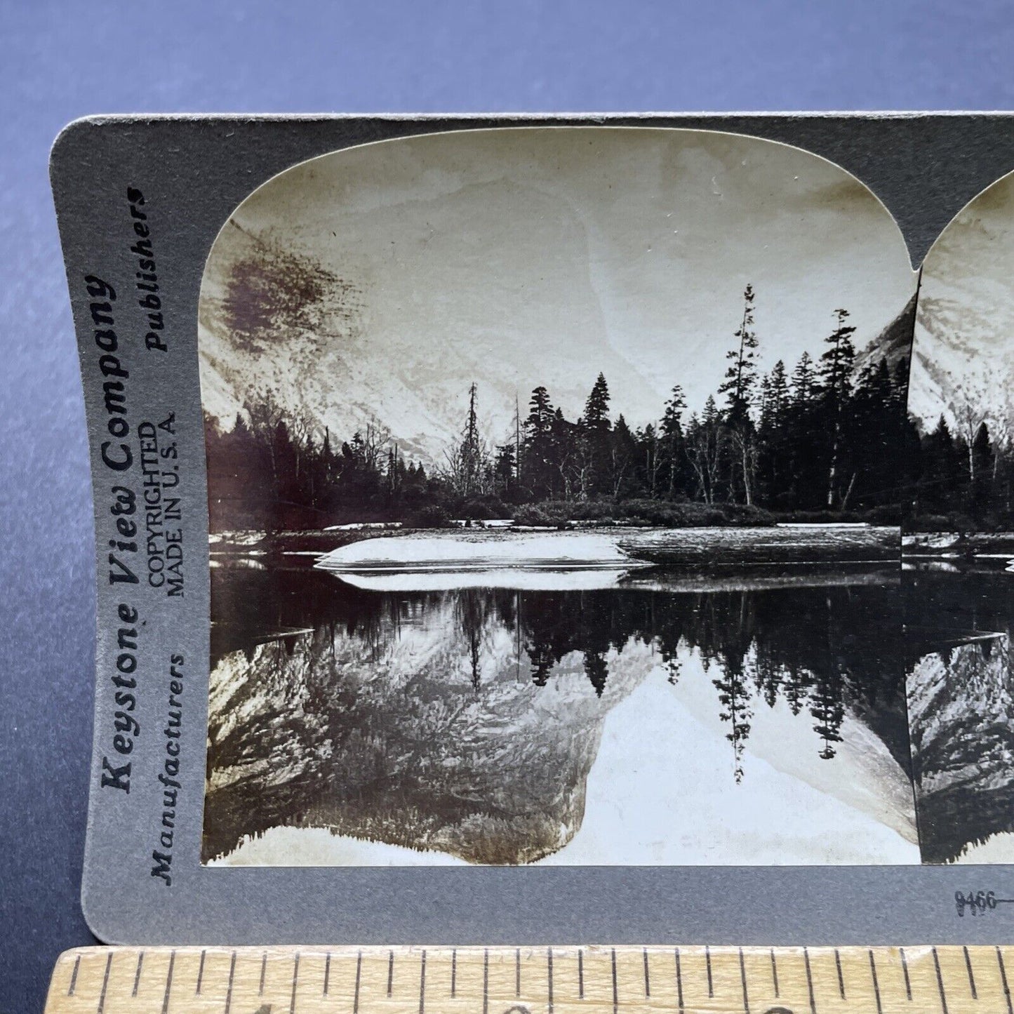 Antique 1913 Mirror Lake Yosemite California Stereoview Photo Card P2474