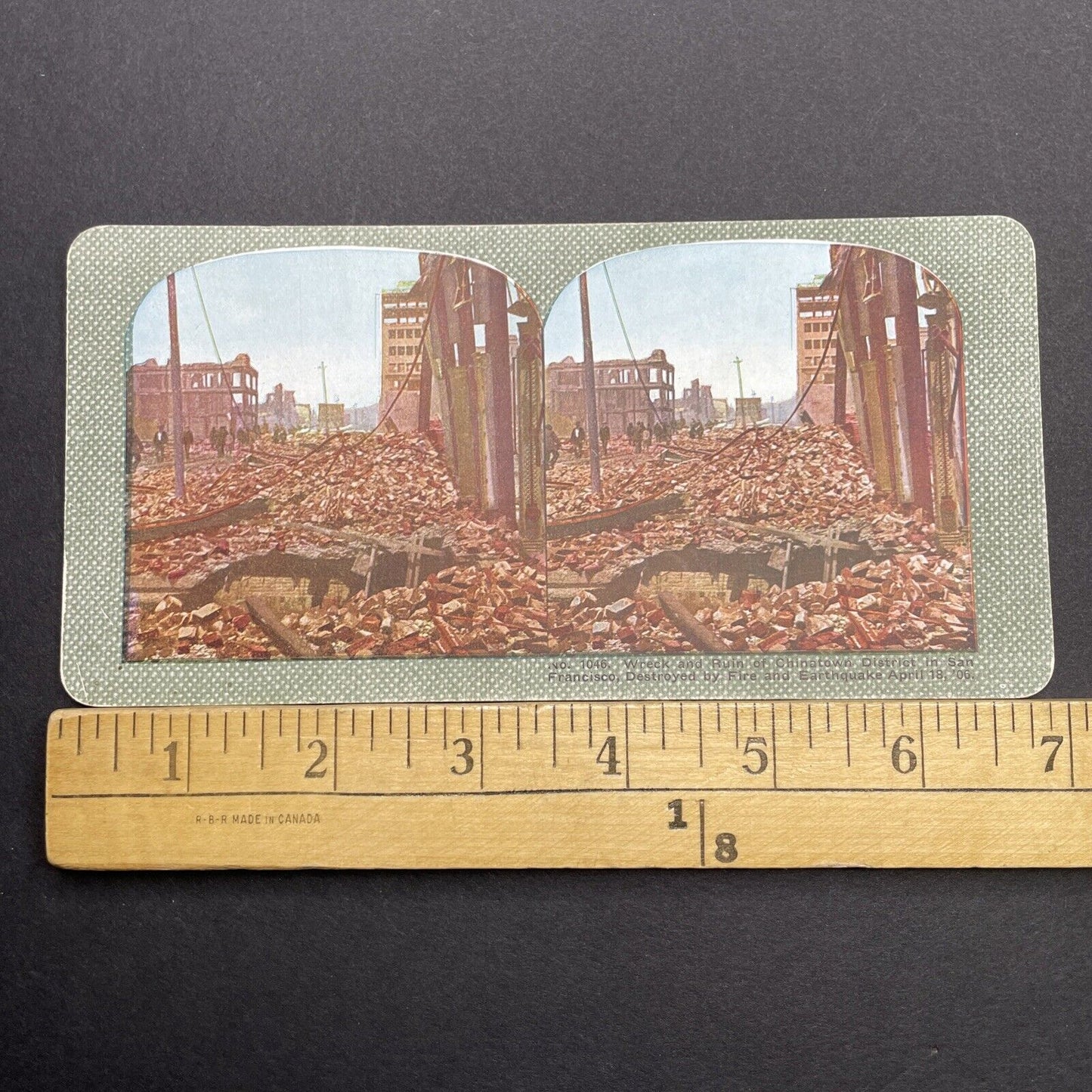 Antique 1910s San Francisco Earthquake Chinatown Stereoview Photo Card 2300-45