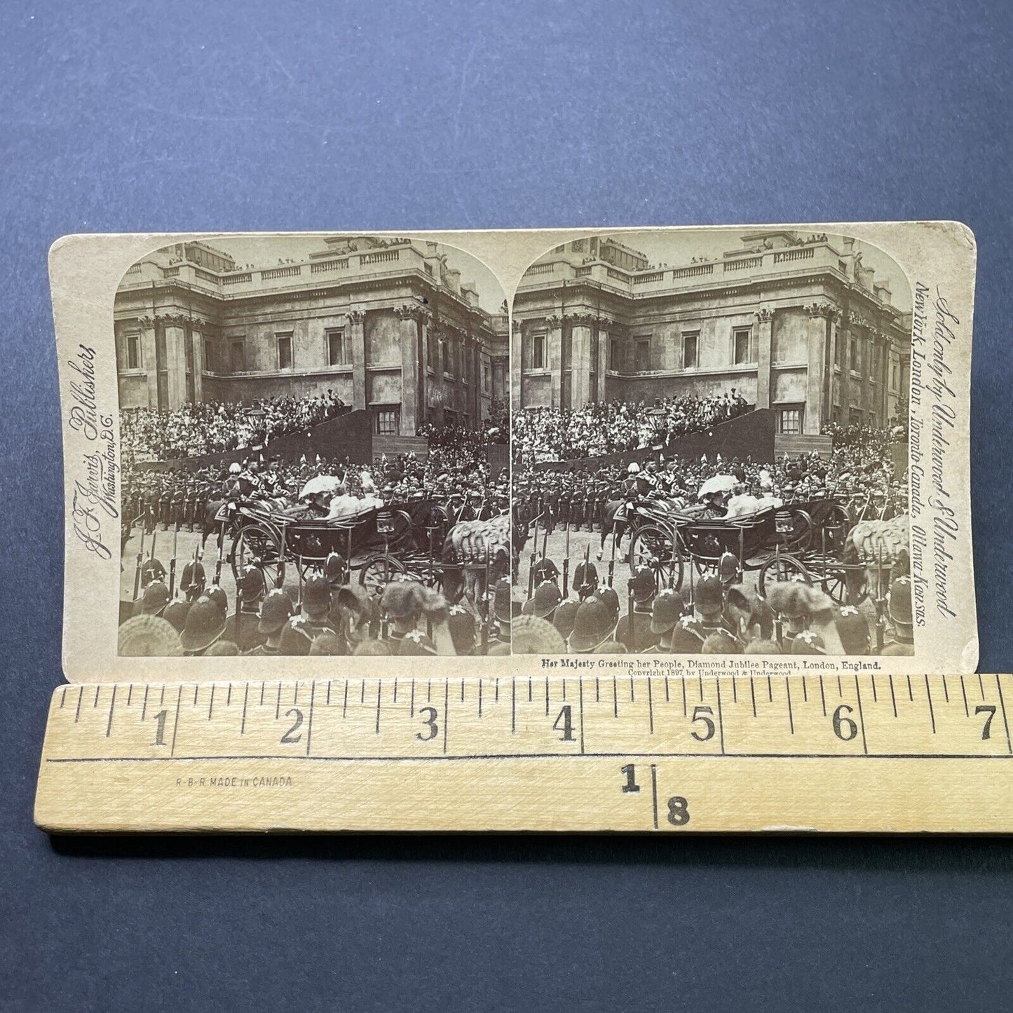 Antique 1897 Queen Victoria Greeting Her Subjects Stereoview Photo Card P2350