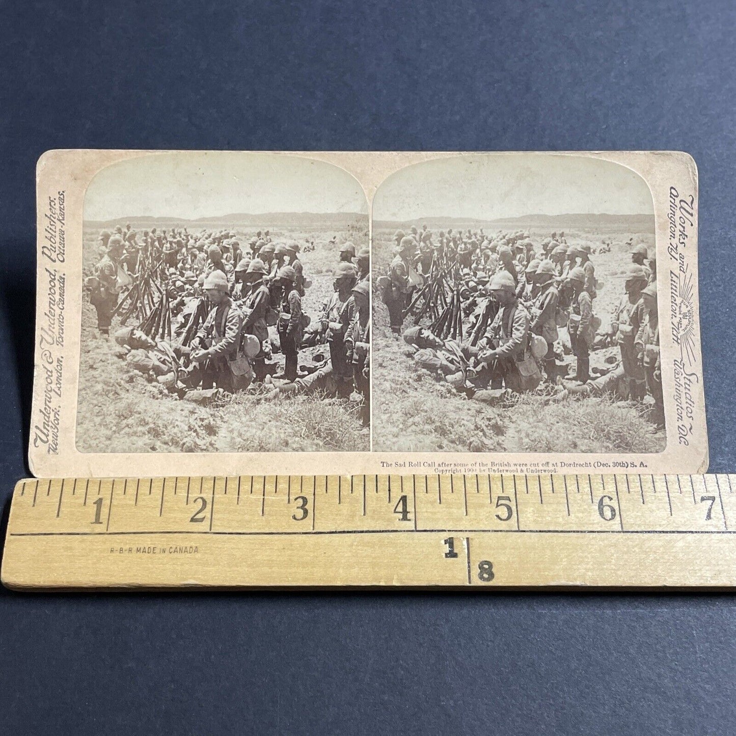 Antique 1900 Many Dead & Injured Boer War Trench Stereoview Photo Card P5574