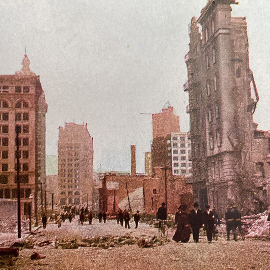 Antique 1910s San Francisco Earthquake Downtown Stereoview Photo Card 2300-06