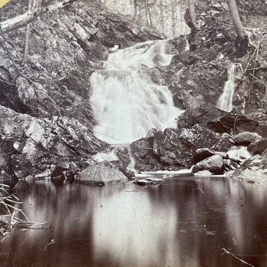 Antique 1870s Ellens Falls Hobbs Brook New Hampshire Stereoview Photo Card V2082