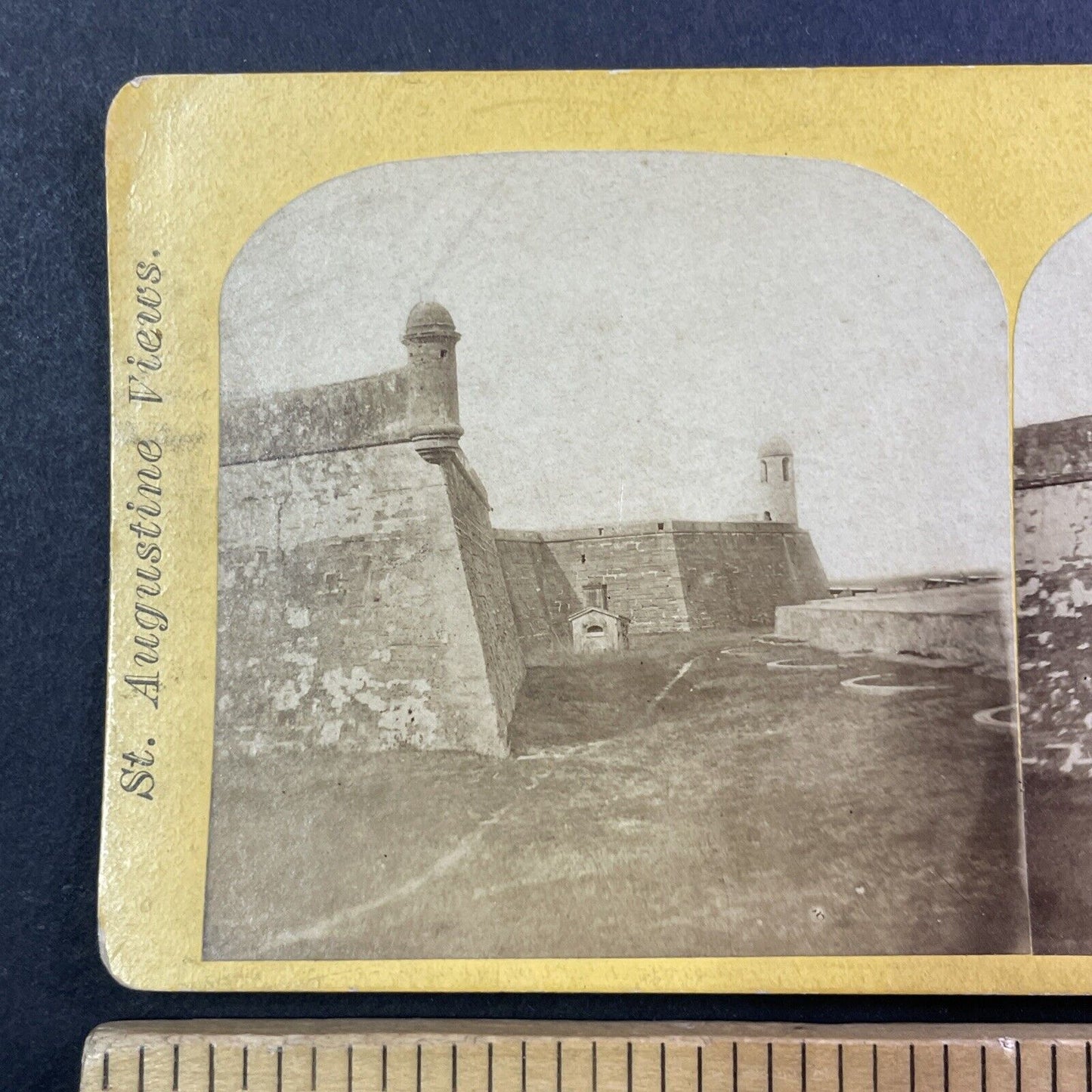 Fort Marion Battery St. Augustine FL Stereoview George Pierron c1875 Y052