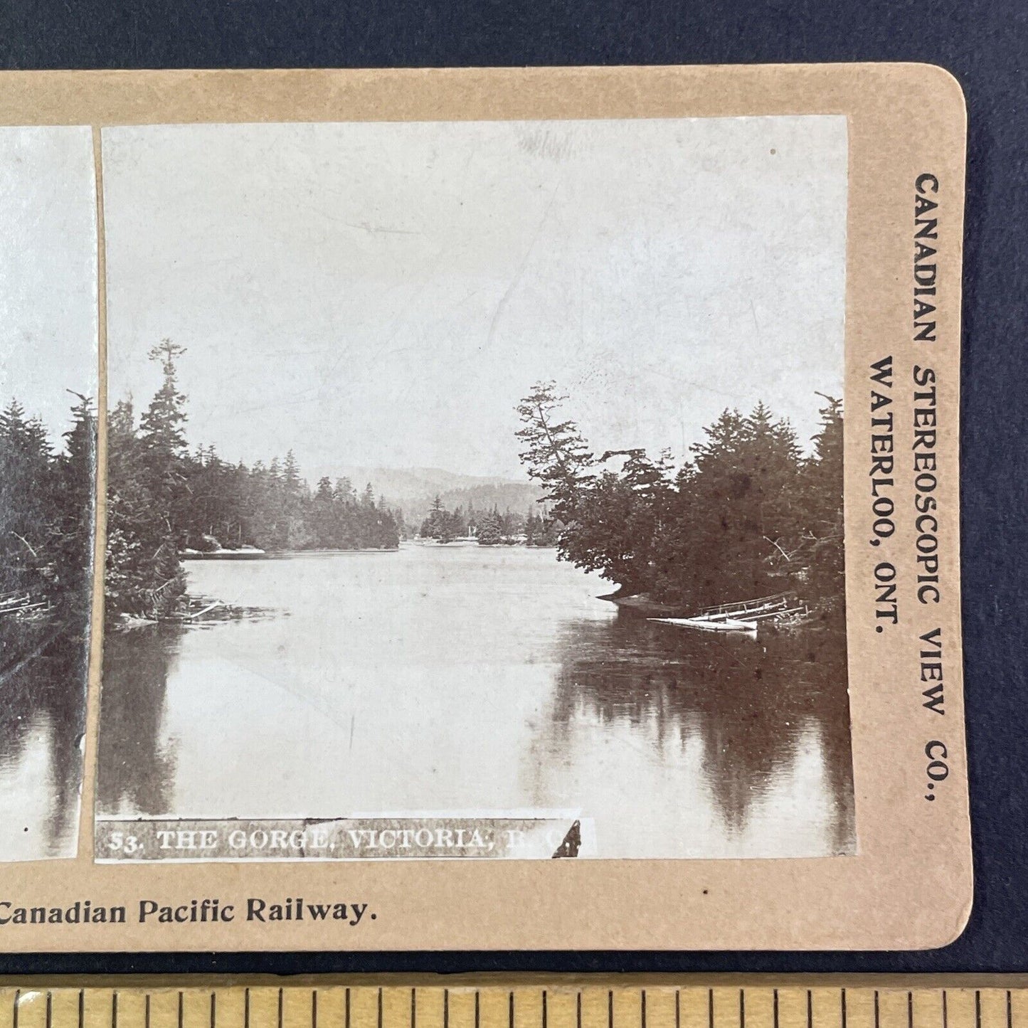 Victoria British Columbia Shores Canada Stereoview CPR Rail Views c1899 Y2106