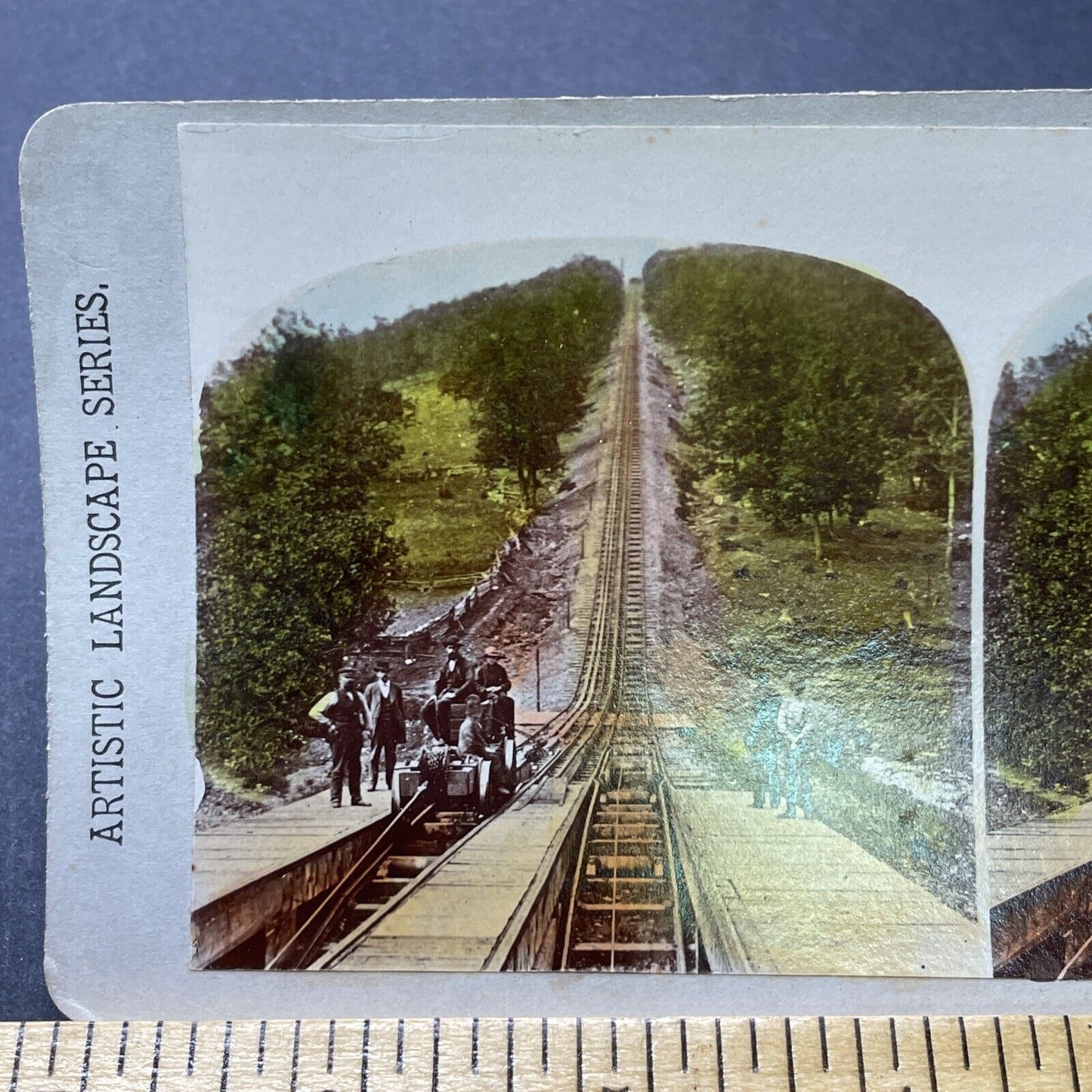 Antique 1870s Jim Thorpe Pennsylvania Railroad Hill Stereoview Photo Card P2302