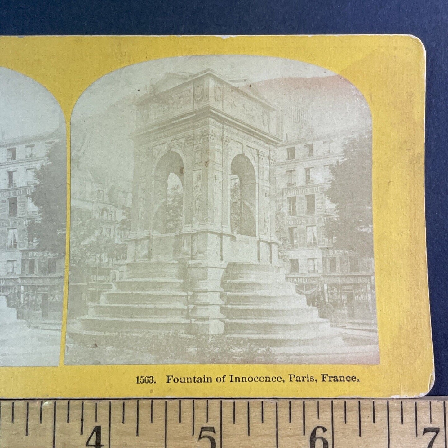 Fountain Of Innocence Paris France Stereoview BW Kilburn Antique c1873 X1569