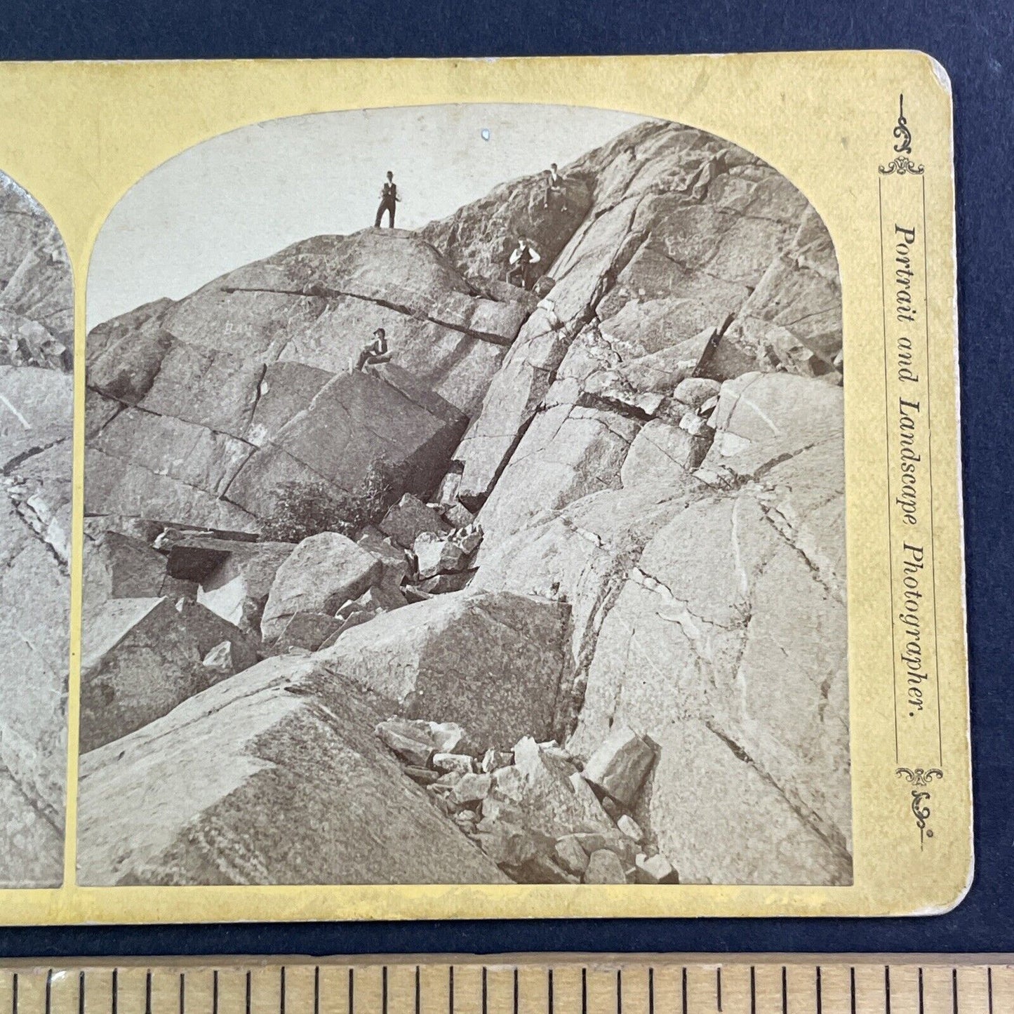 J.A. French on West Summit Mount Monadnock Stereoview New Hampshire c1870s Y879