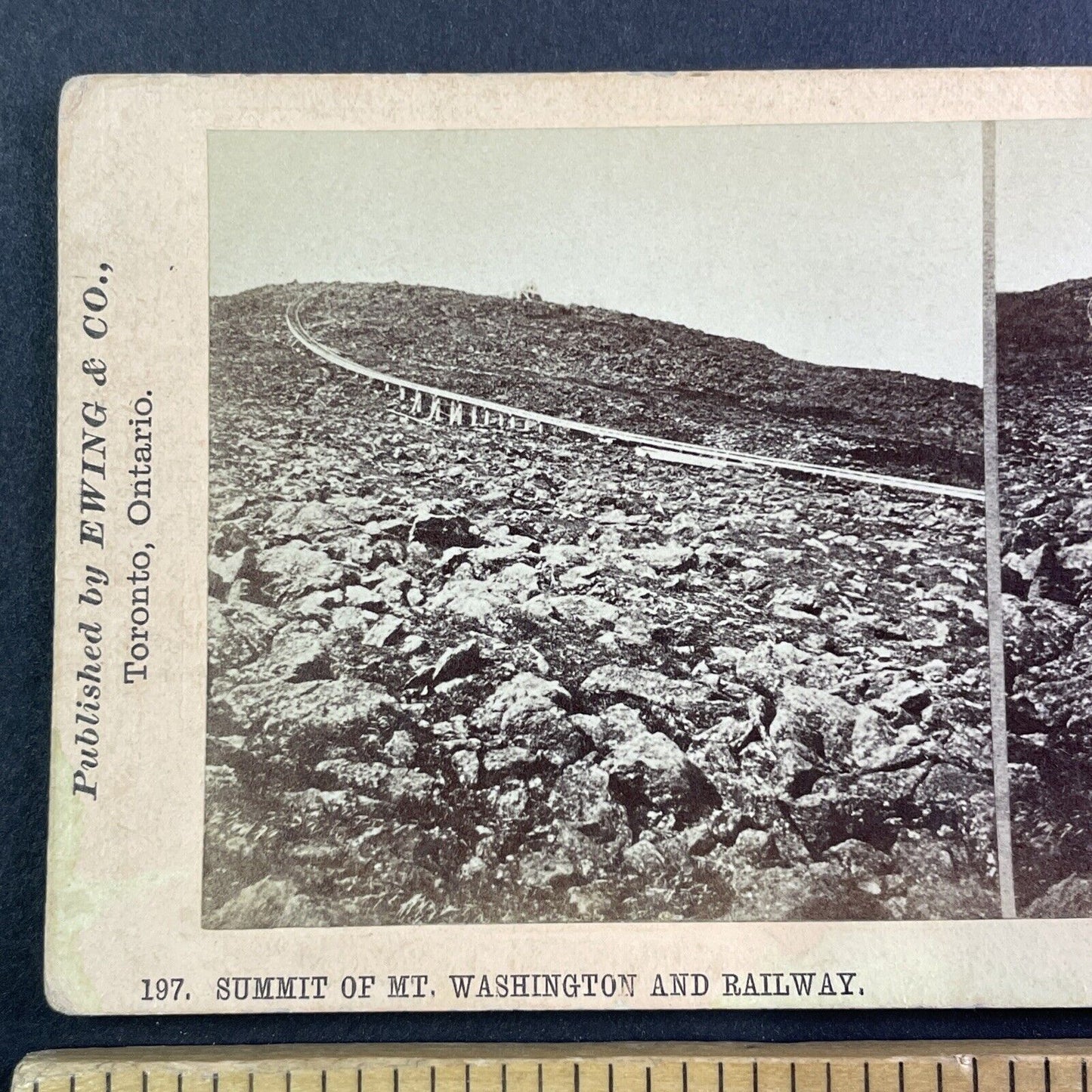 Mt Washington Railway Summit New Hampshire Stereoview Ewing & Co c1870s Y1742