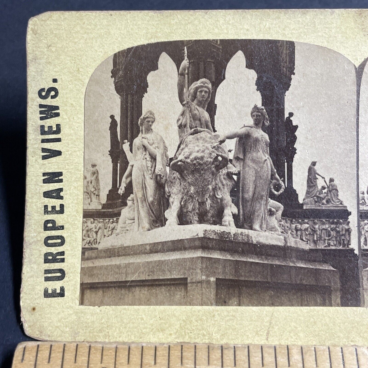 Antique 1870s Albert Memorial Kensington Gardens Stereoview Photo Card P4538