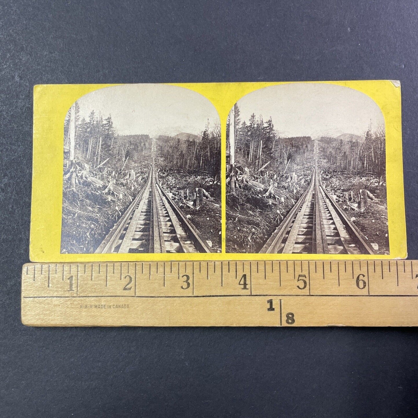 Mount Washington Railroad Construction Stereoview Photo Card Antique c1868 X913