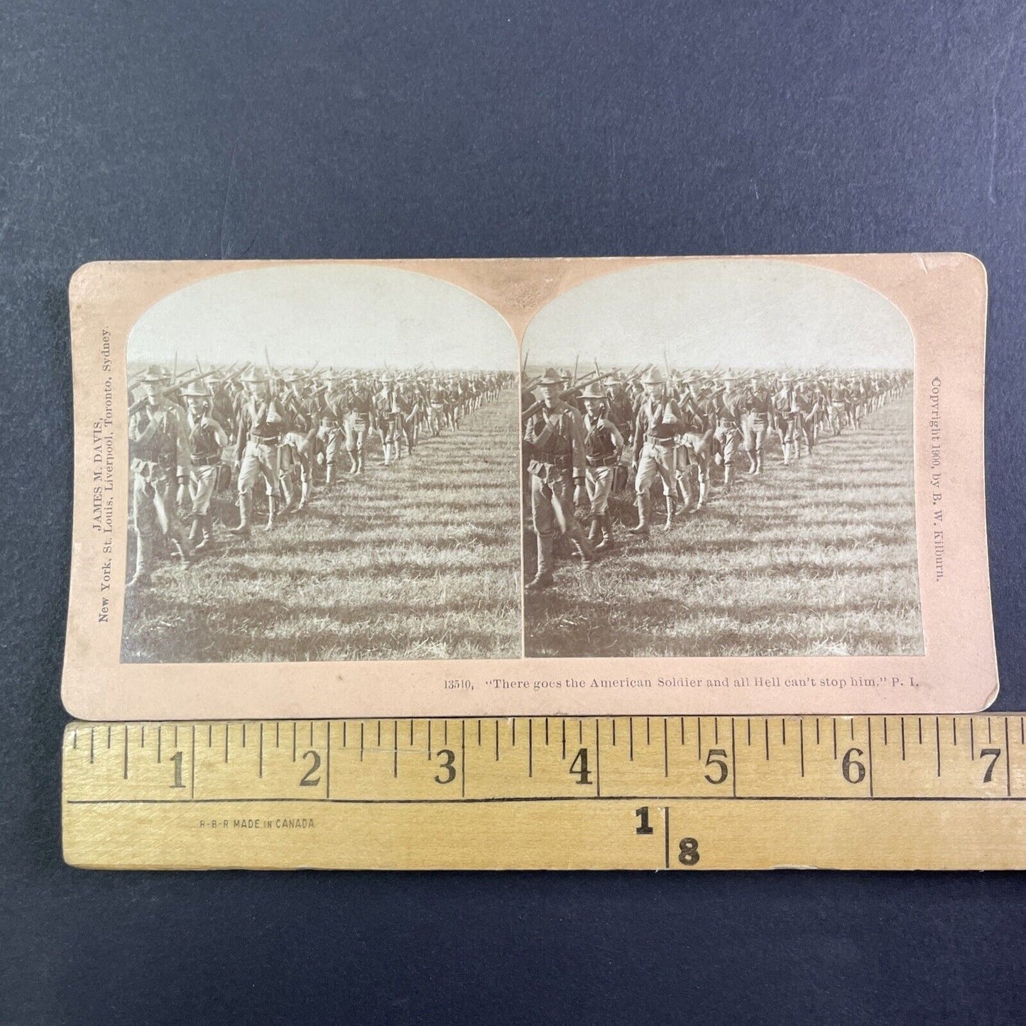 United States Infantry Army MArching To Orders Stereoview Antique c1900 X3533