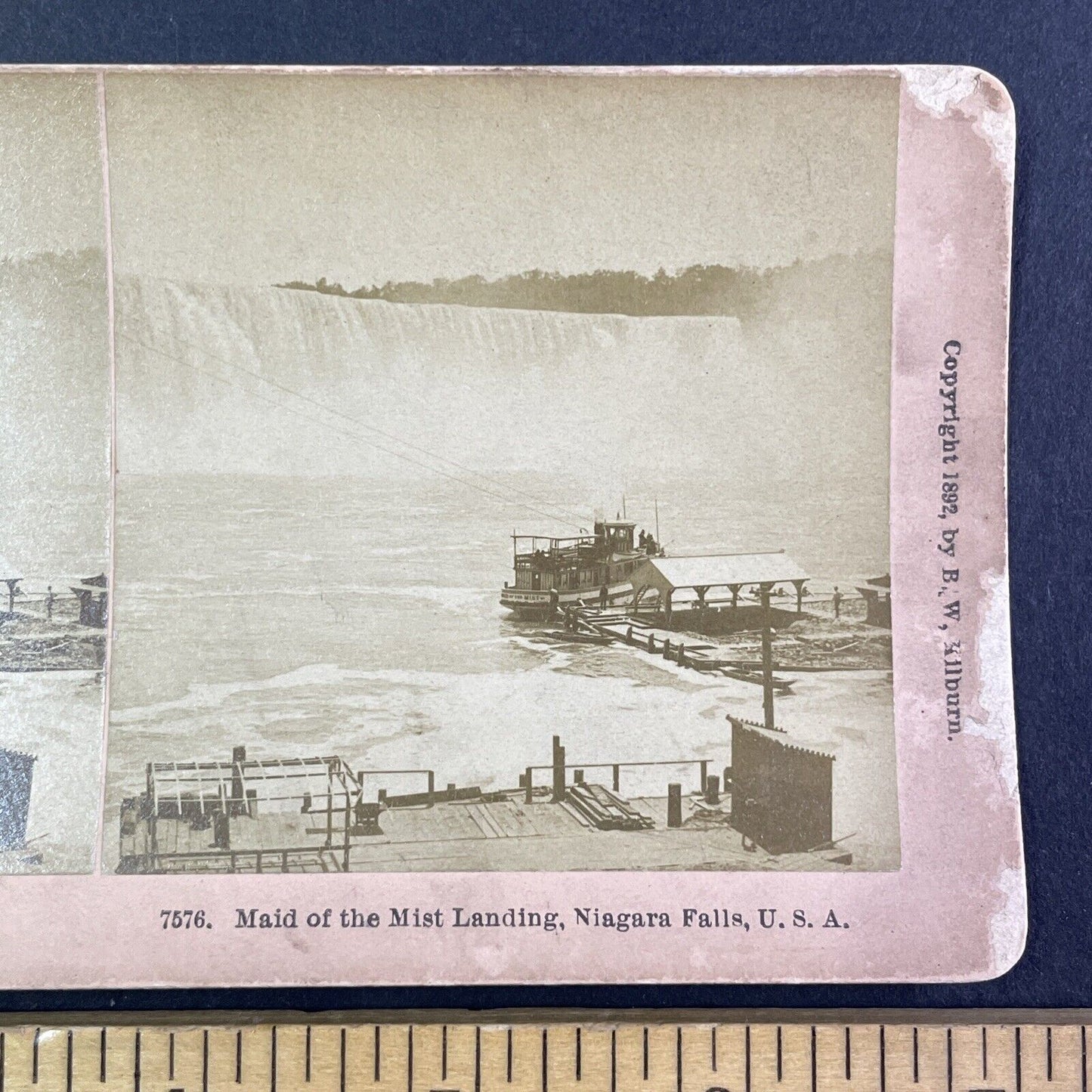 Maid of the Mist from the Loading Dock Stereoview Niagara Falls c1892 Y2141