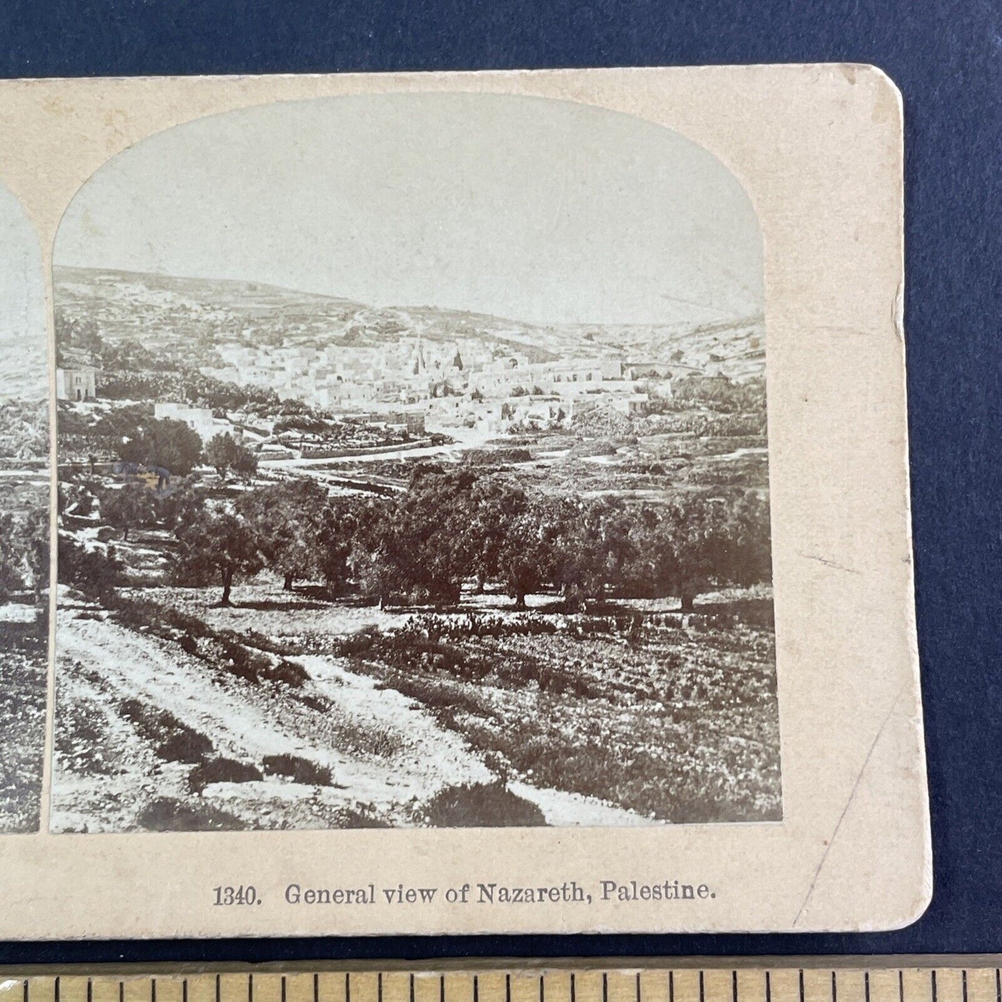 Nazareth Israel Palestine City View Stereoview BW Kilburn Antique c1880s X4160