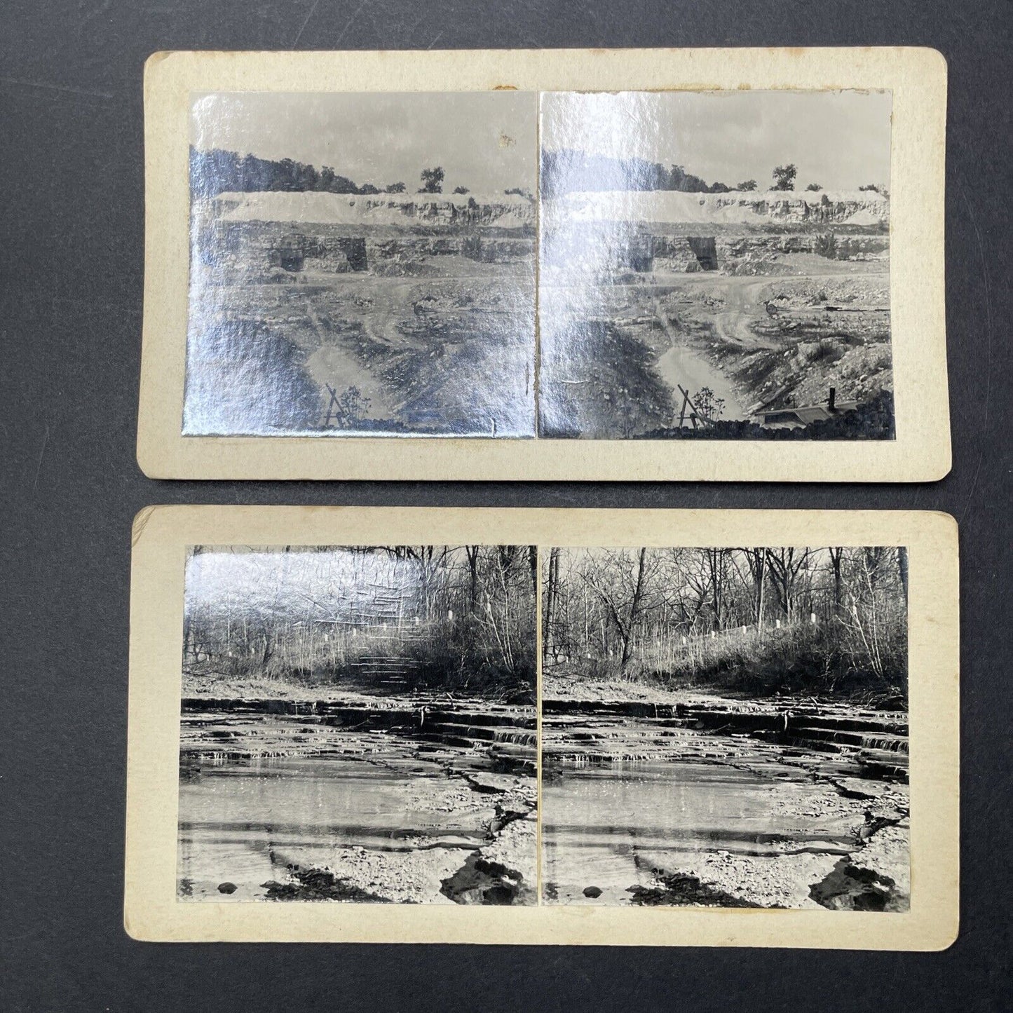 Lot Of 10 Michigan Salt Mines Mining Stereoview Photo Cards c1935 OOAK X1853