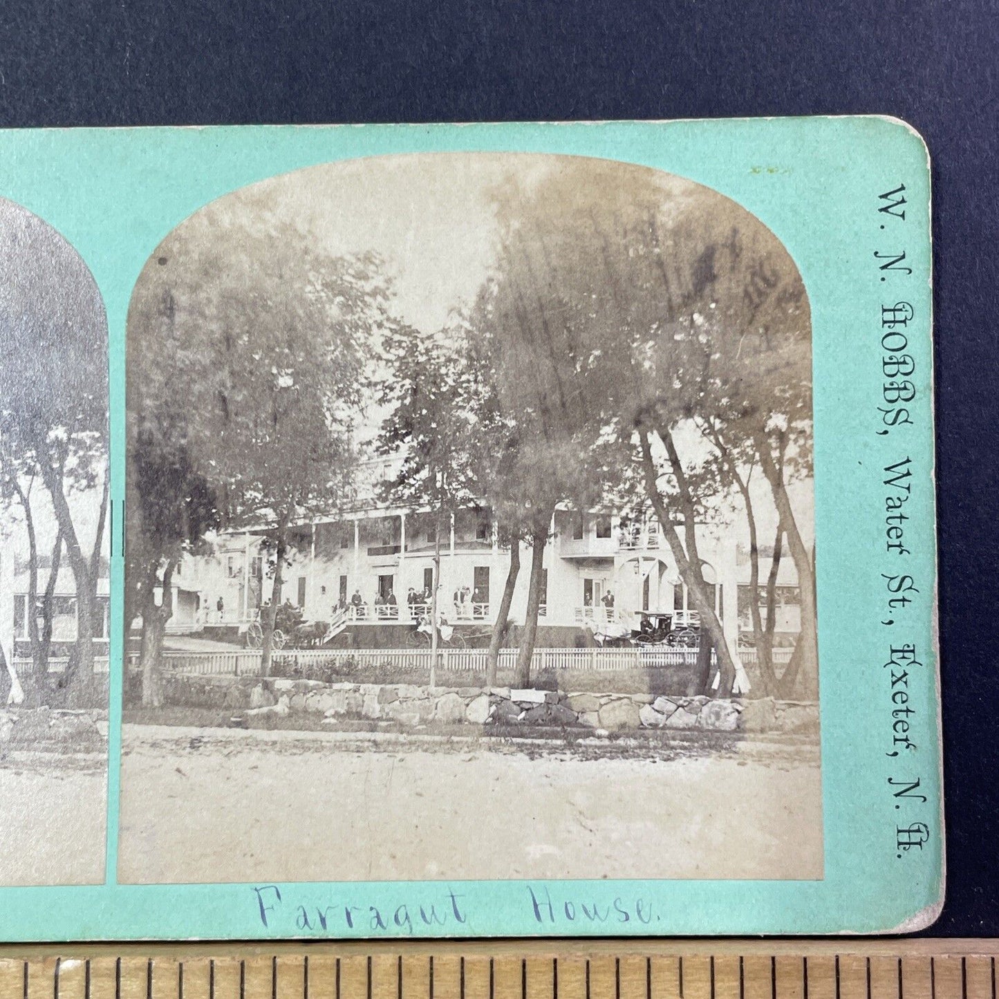 Farragut House Hotel Rye New Hampshire Stereoview Photo Card Antique 1868 X843