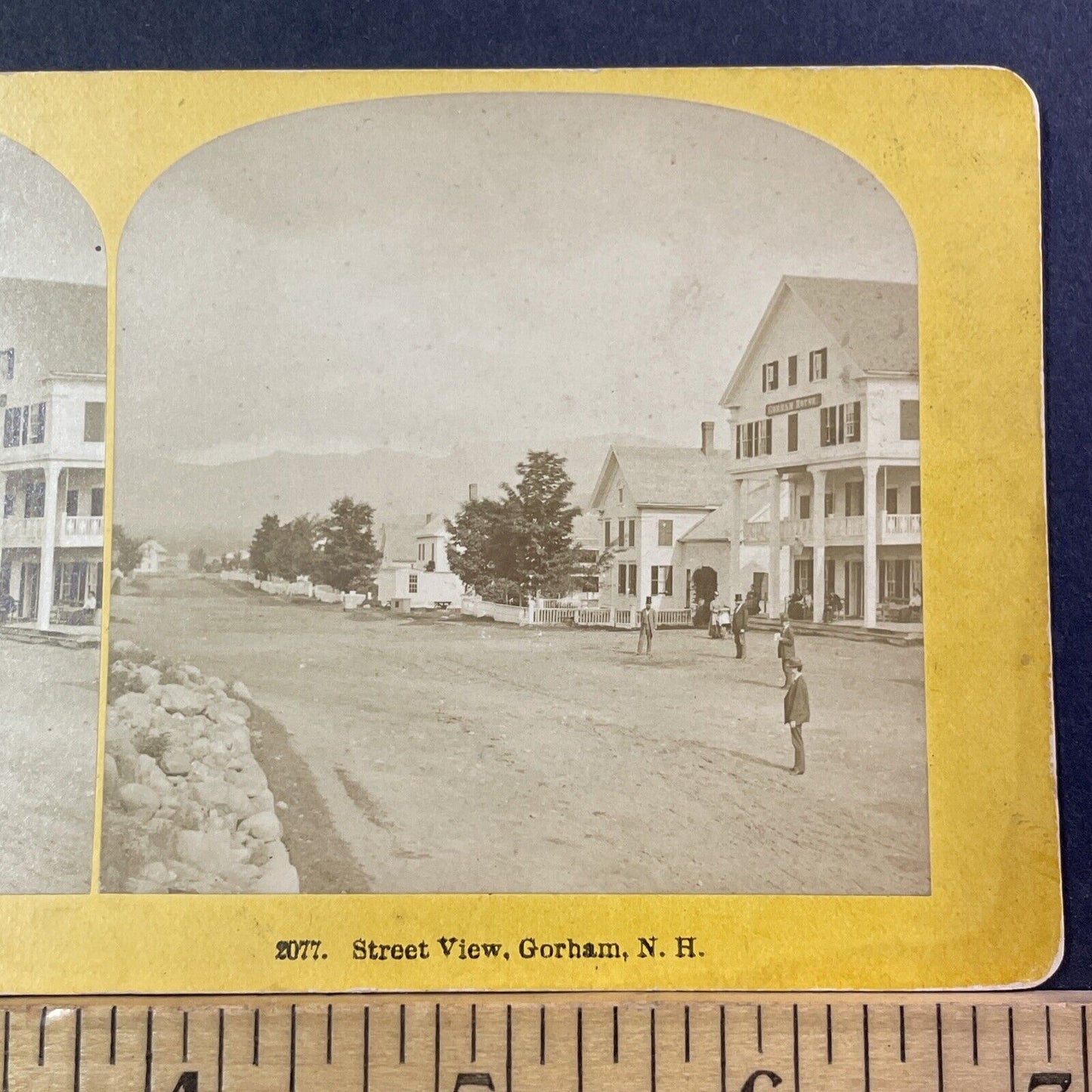 Gorham House Hotel NH Stereoview BW Kilburn Photo Card Antique c1872 X887