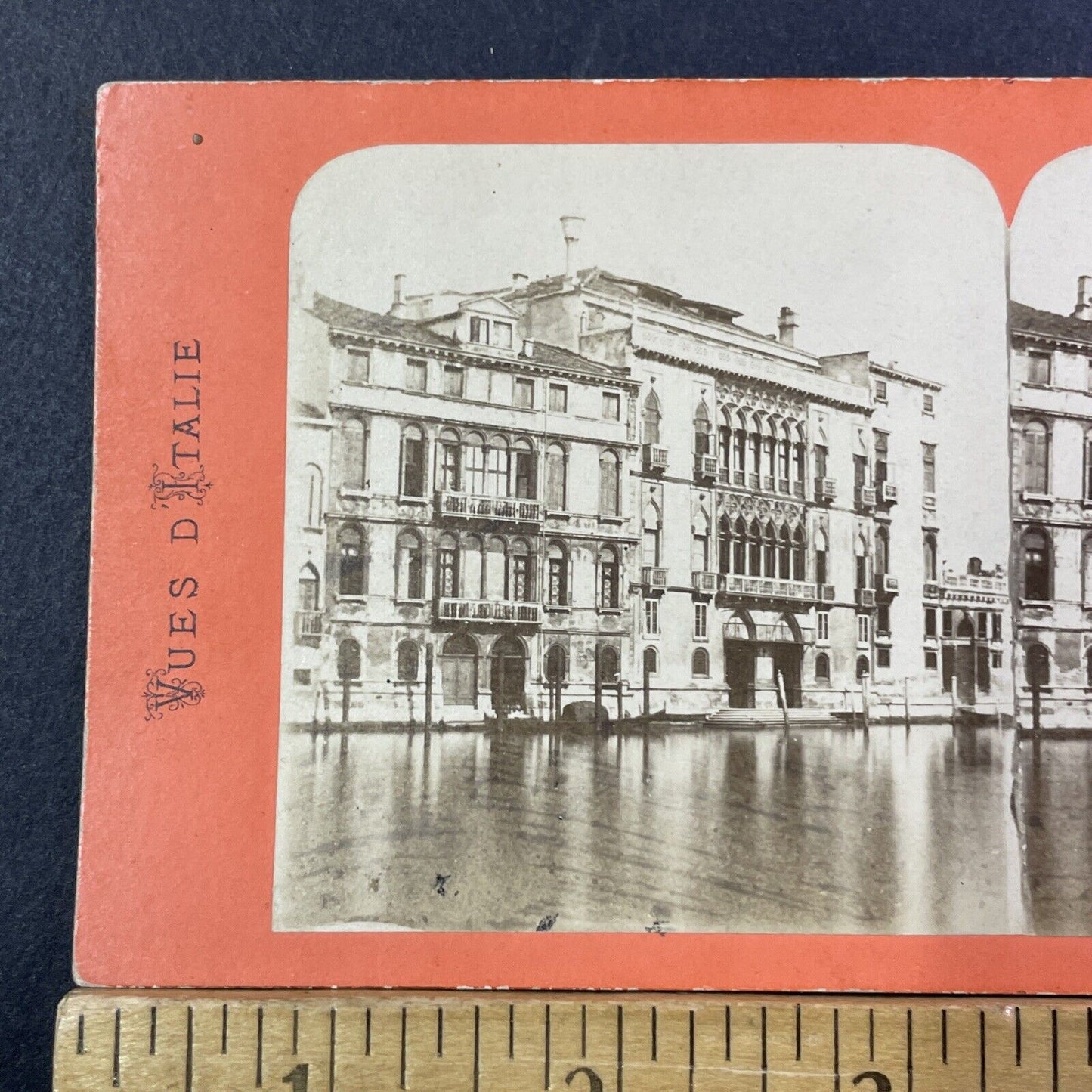 Venice Italy Palazzo Pisani Moretta Stereoview Photo Card Antique c1869 X1258